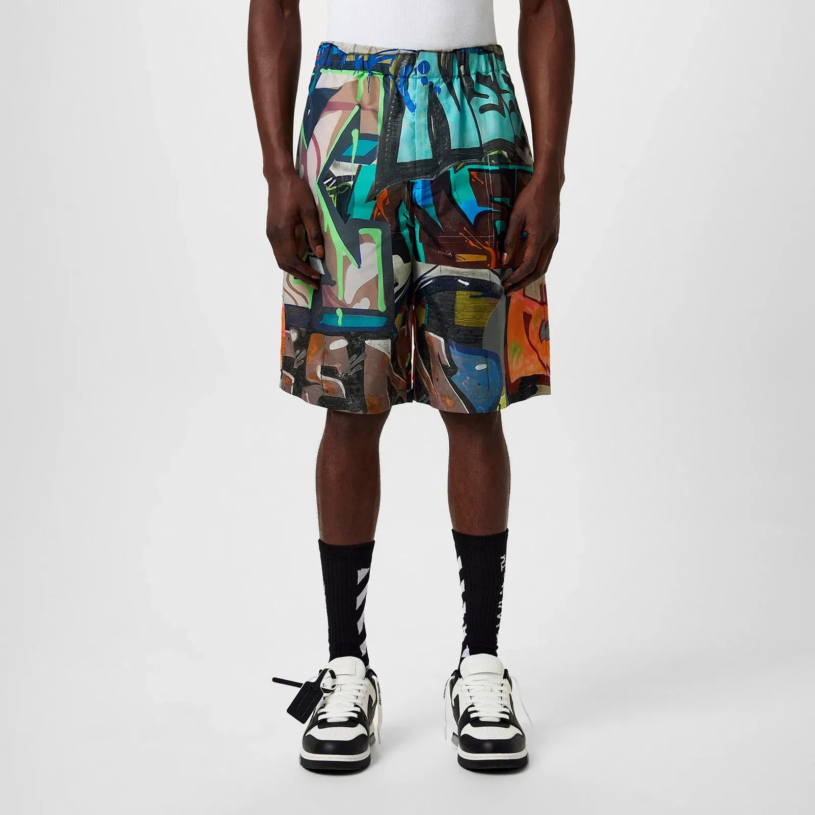 Graffiti All Over Print Bermuda Woven Tracksuit Shorts