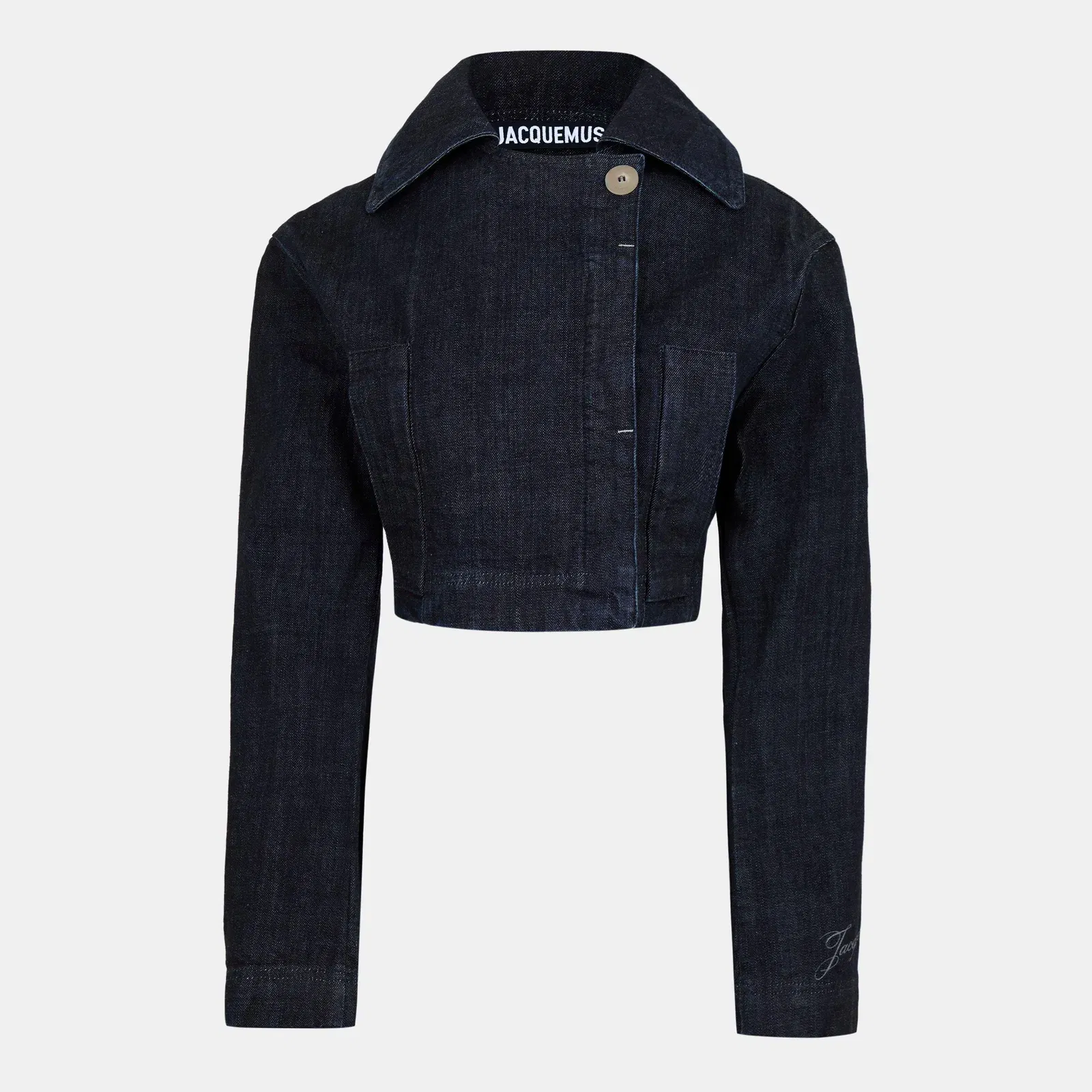Marino Cotton Cropped Long Sleeve Denim Jacket