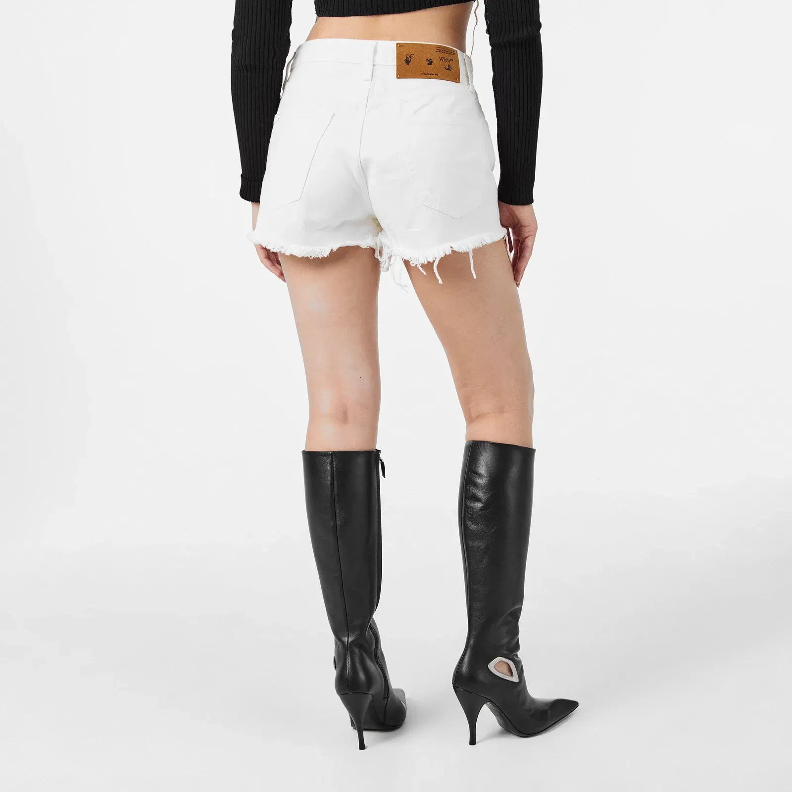 Contrast Stitching Denim Shorts
