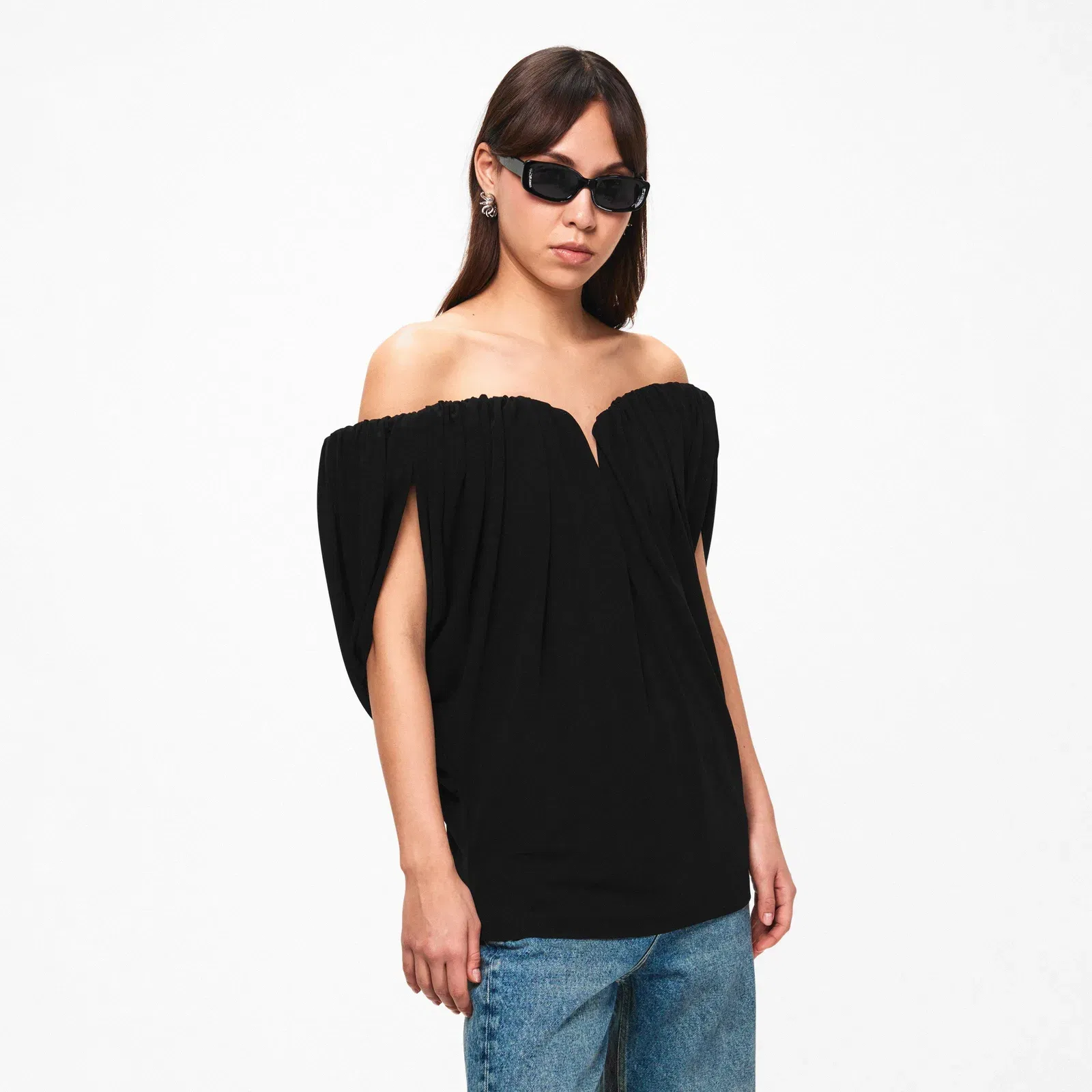 Crepe Off Shoulder Top