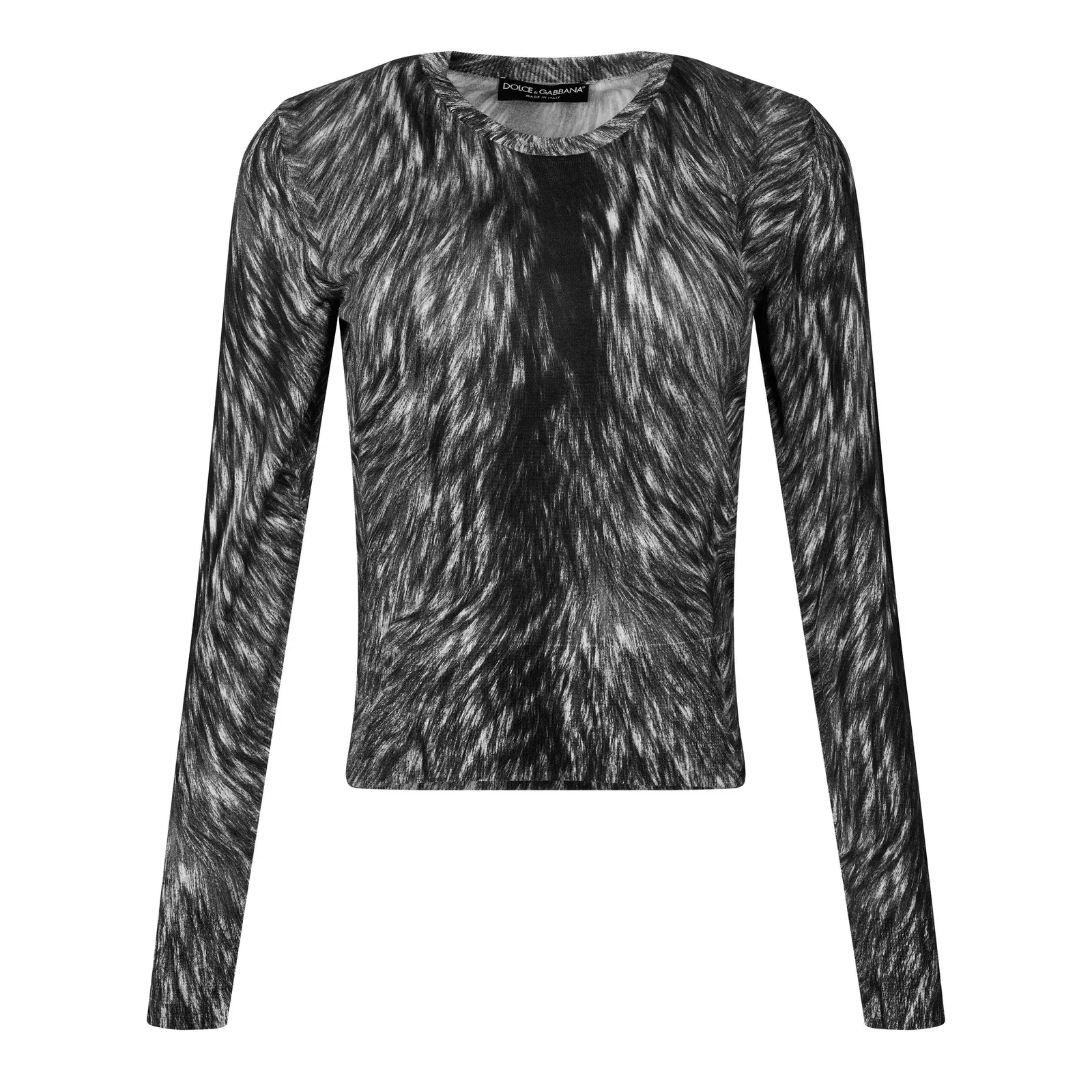 Pattern Print Knitted Crew Neck Jumper