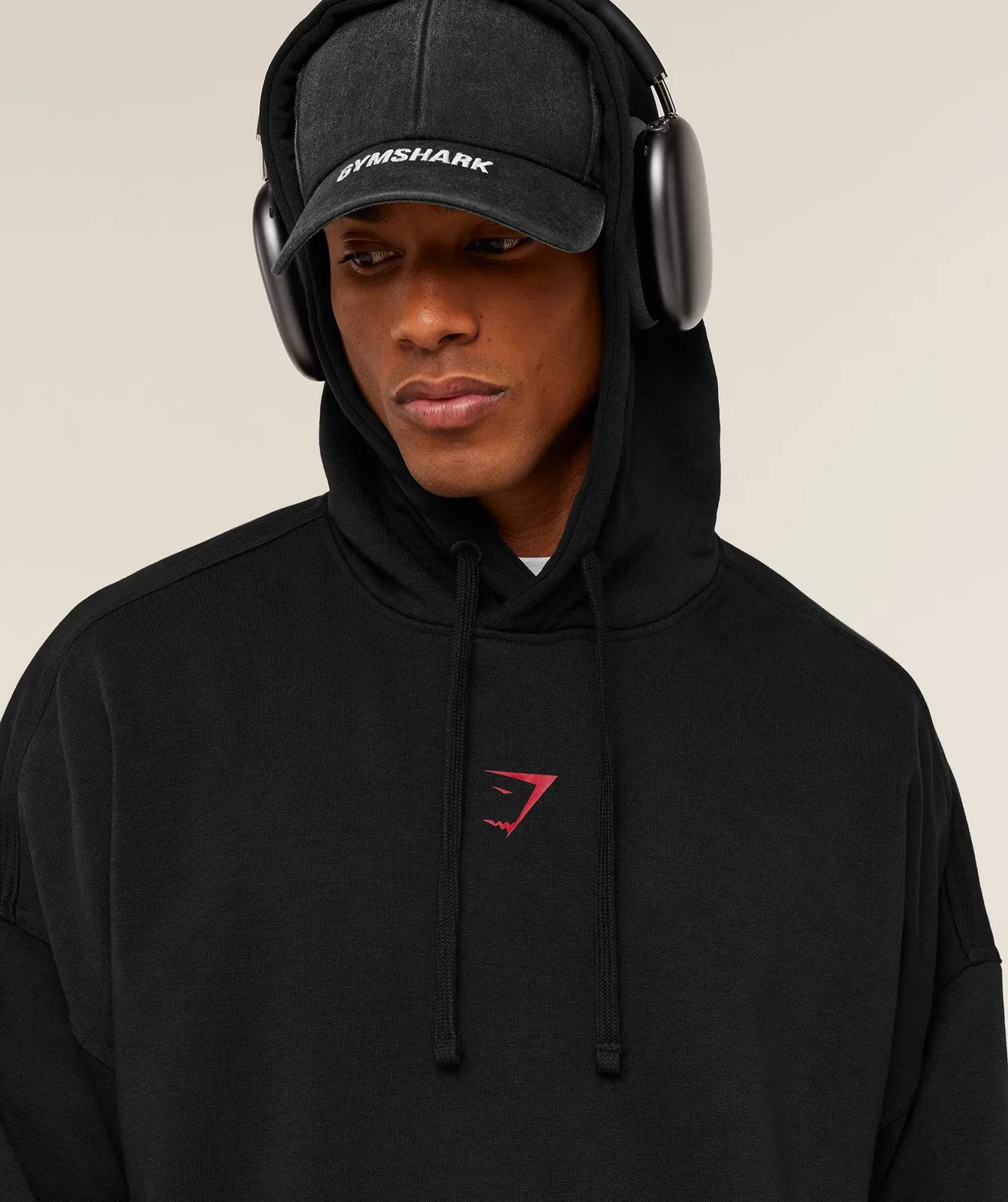 Gymshark Power Hoodie - Black/Conditioning Red