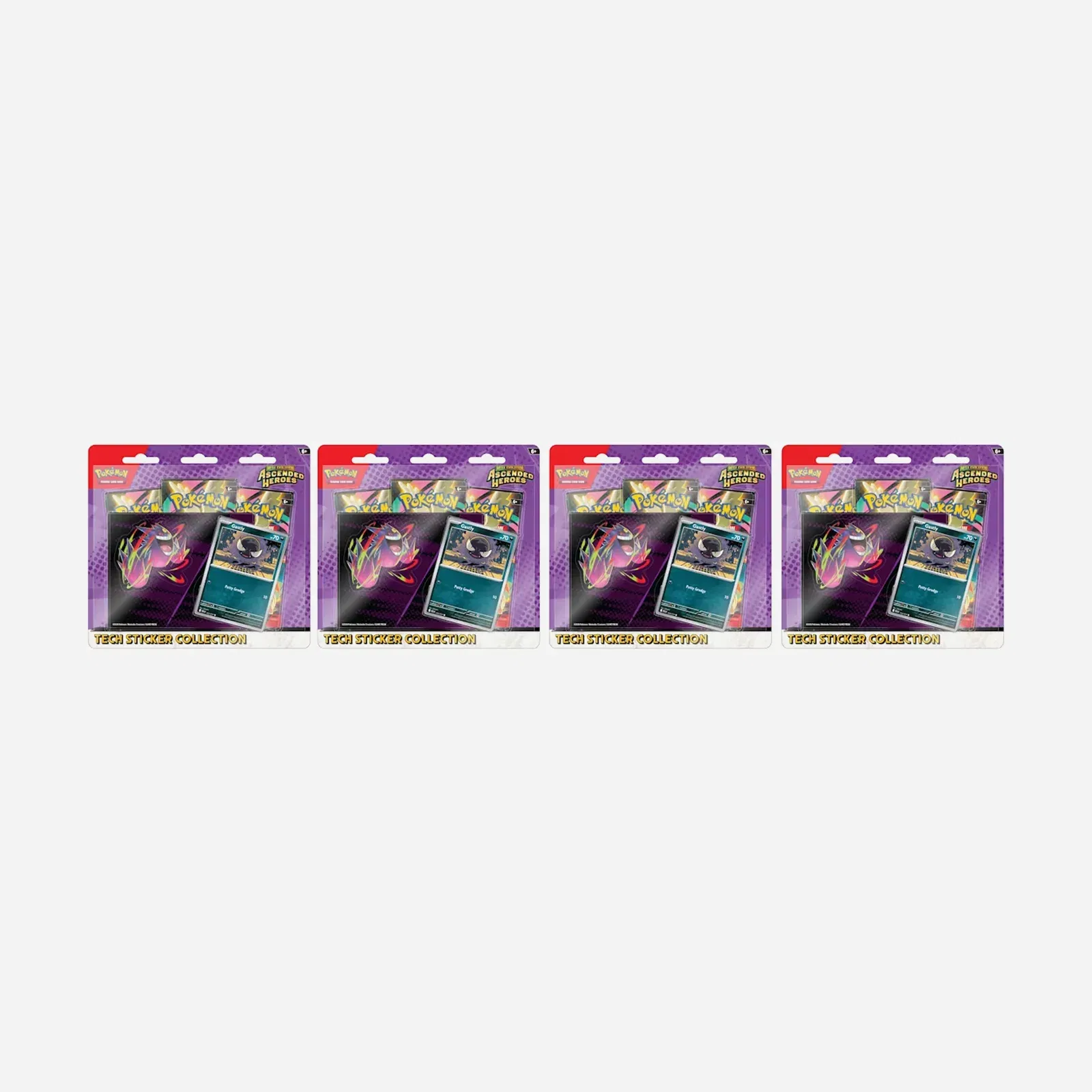 2026 Pokemon Mega Evolution Ascended Heroes Gastly Tech Sticker Collection 4X Lot