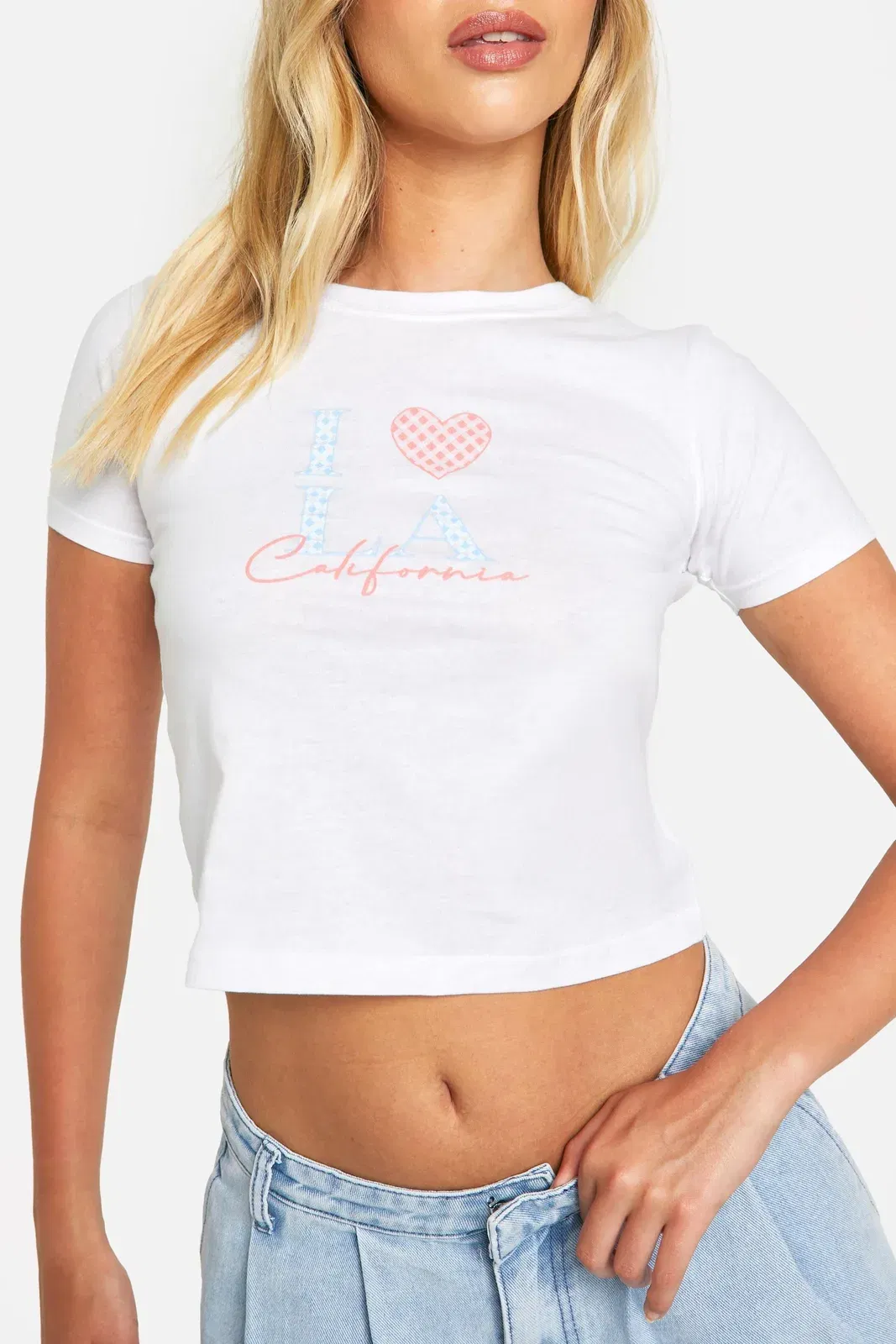 Gingham I Heart La Baby T-Shirt