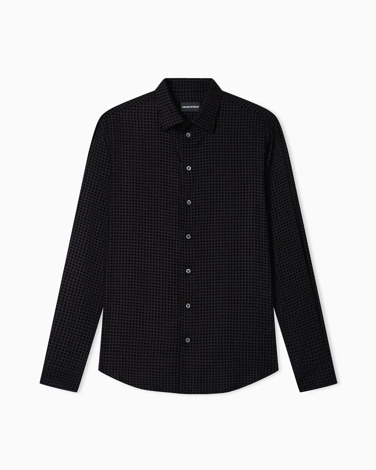 Emporio Armani Micro-check flocked viscose shirt