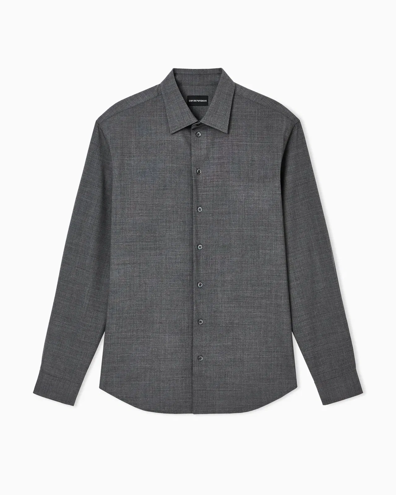 Emporio Armani Soft-finish virgin-wool canvas shirt