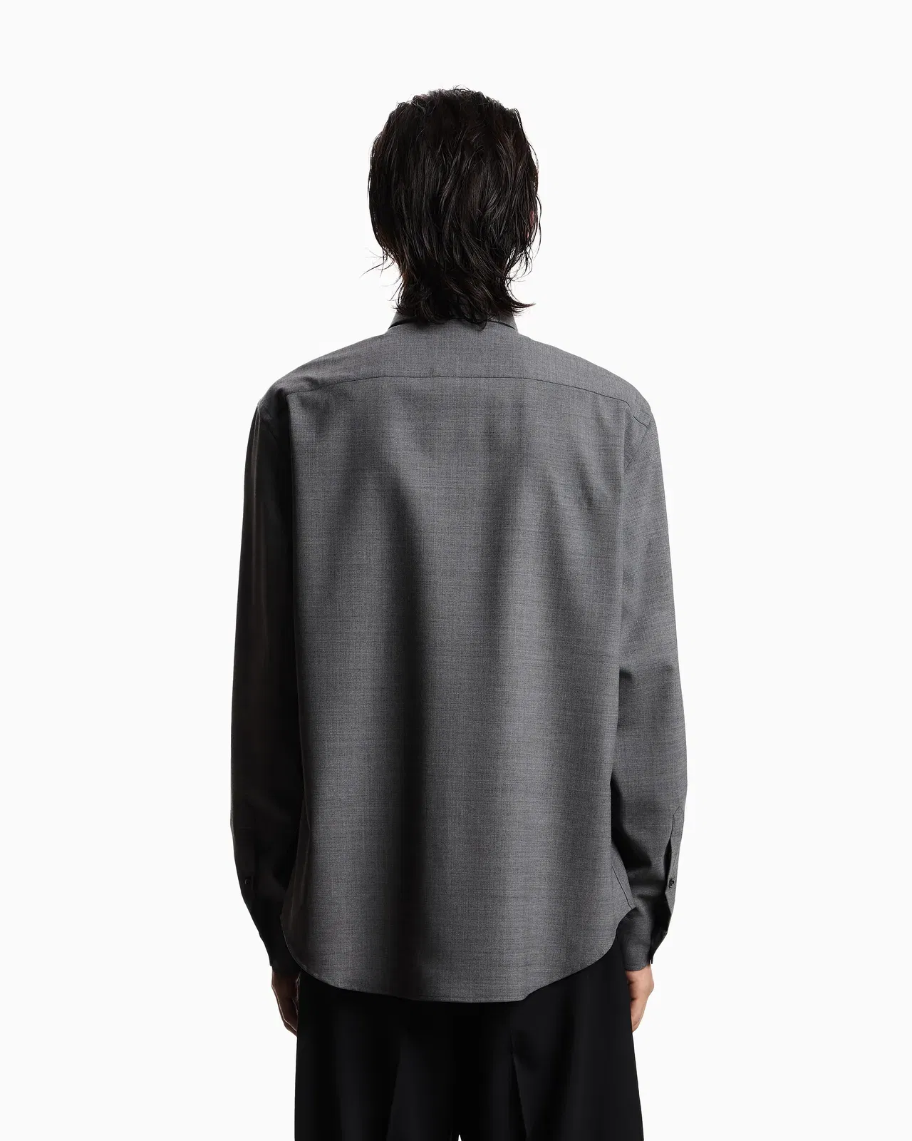 Emporio Armani Soft-finish virgin-wool canvas shirt