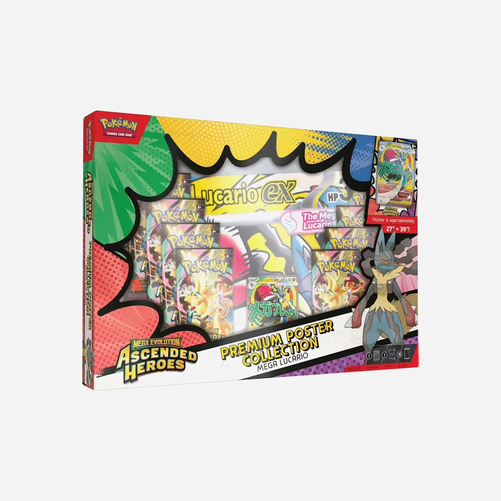 2026 Pokemon Mega Evolution Ascended Heroes Mega Lucario Premium Poster Collection