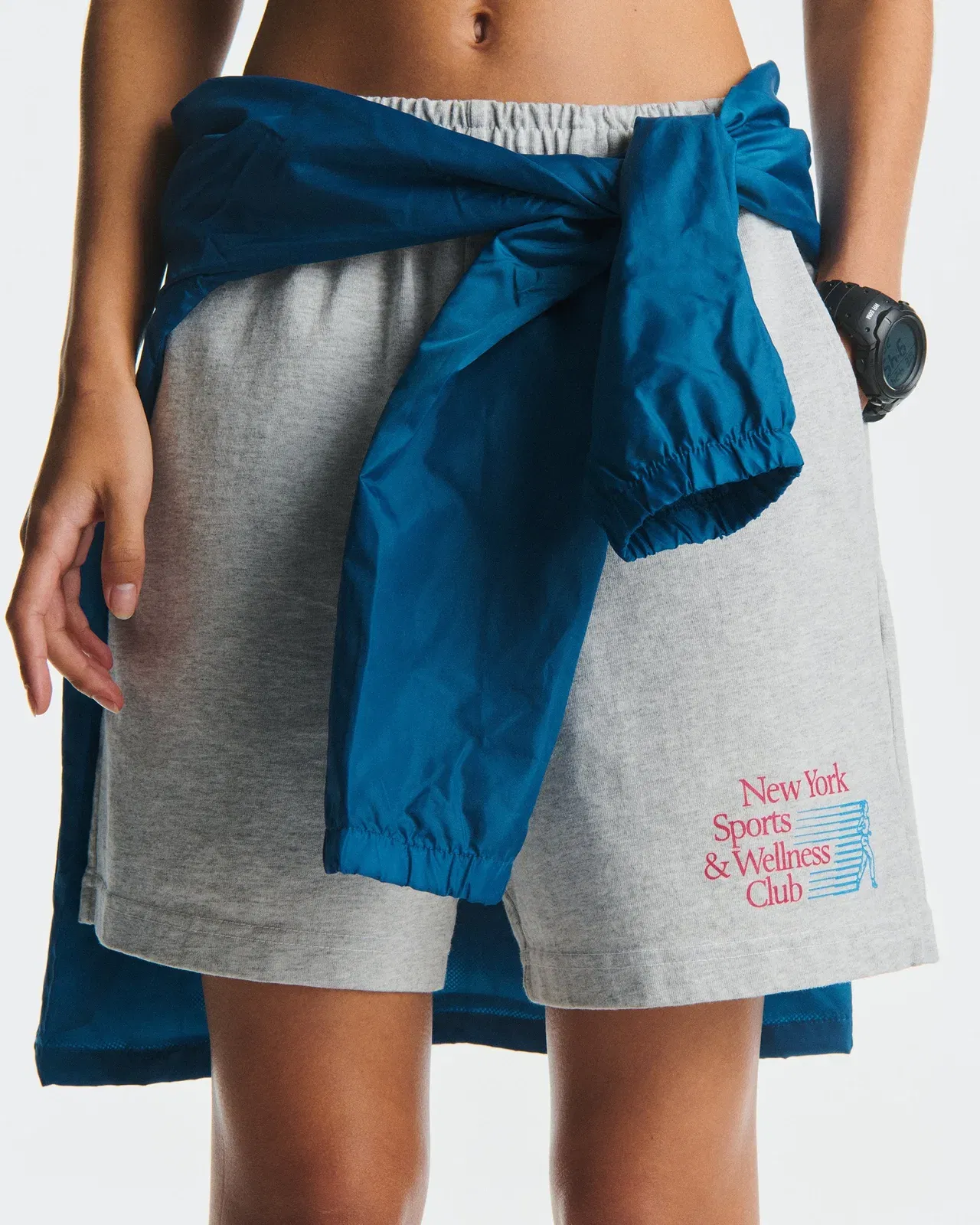 NY Motion Gym Short - Heather Gray/Berry/Azure