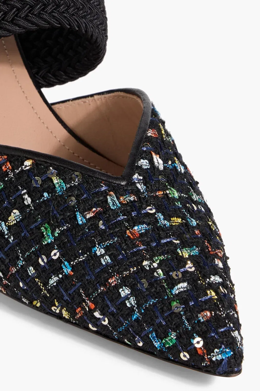 Malone Souliers Maisie 45 Sequin-Embellished Tweed Mules Black Women's