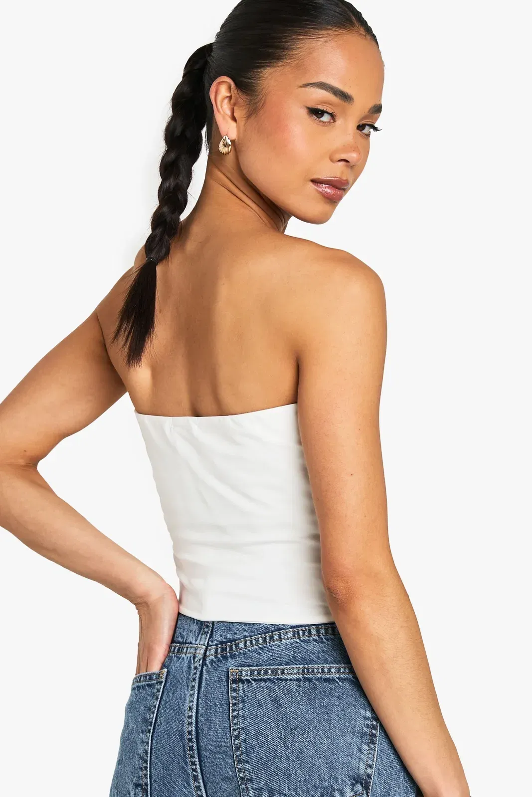 Double Layer Slinky Double Layer Bandeau Top