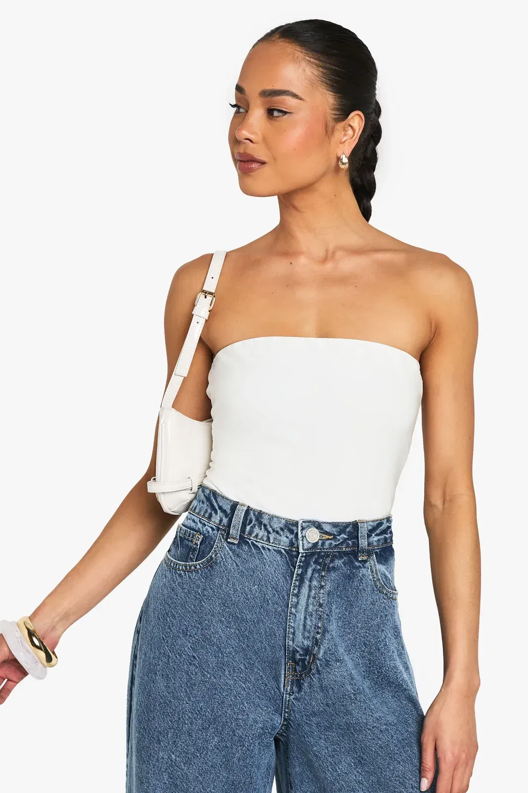 Double Layer Slinky Double Layer Bandeau Top