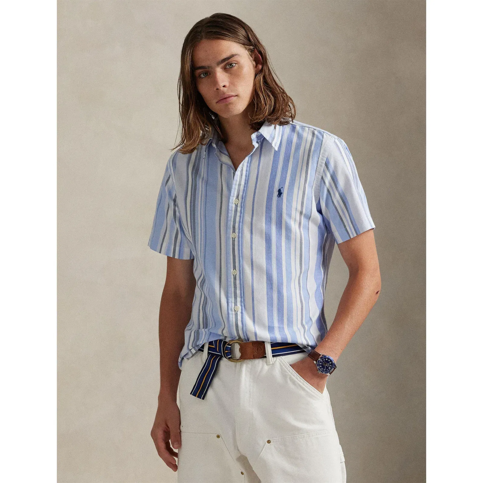 Custom Fit Striped Oxford Shirt