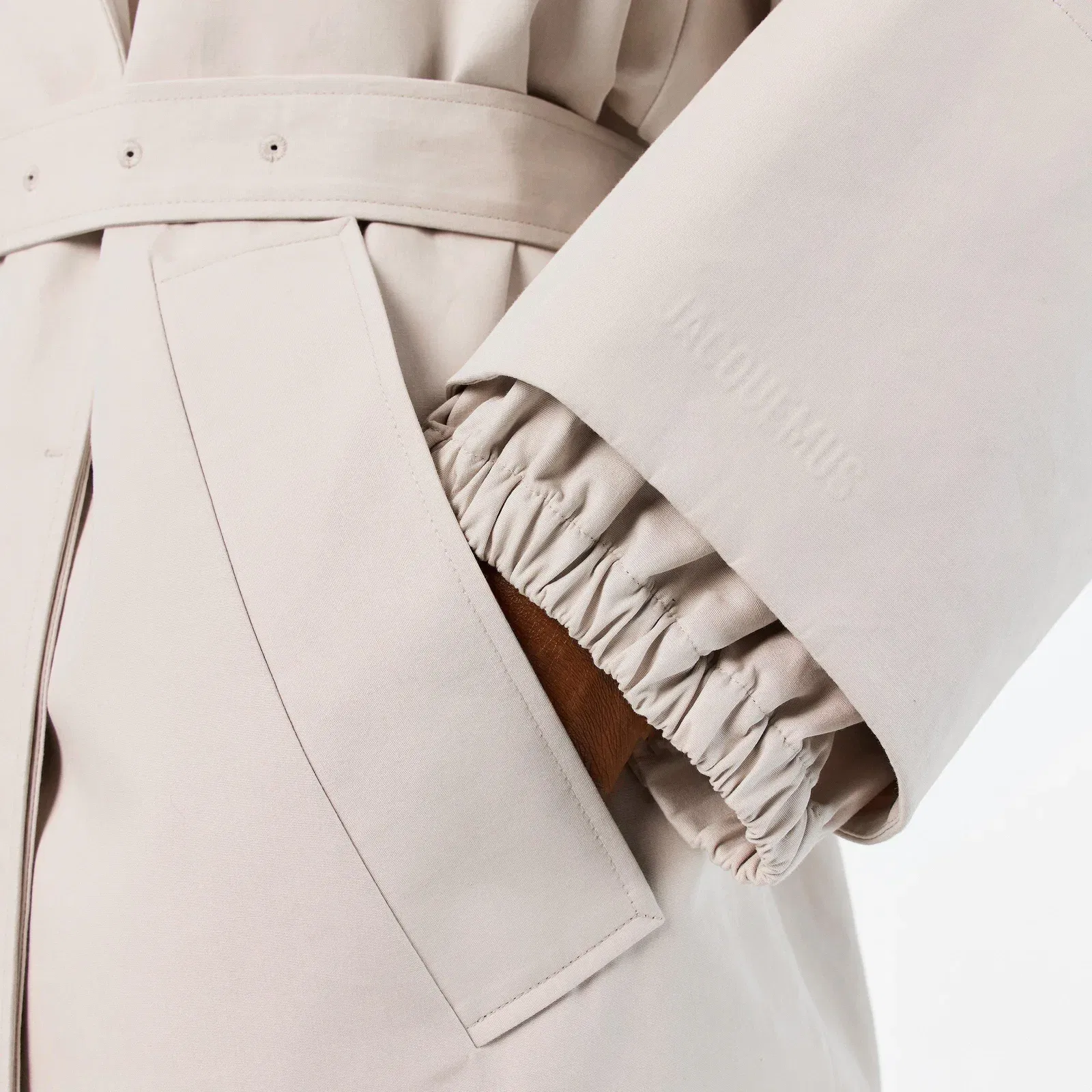 Jacquard Mid-Length Textured Trench Coat