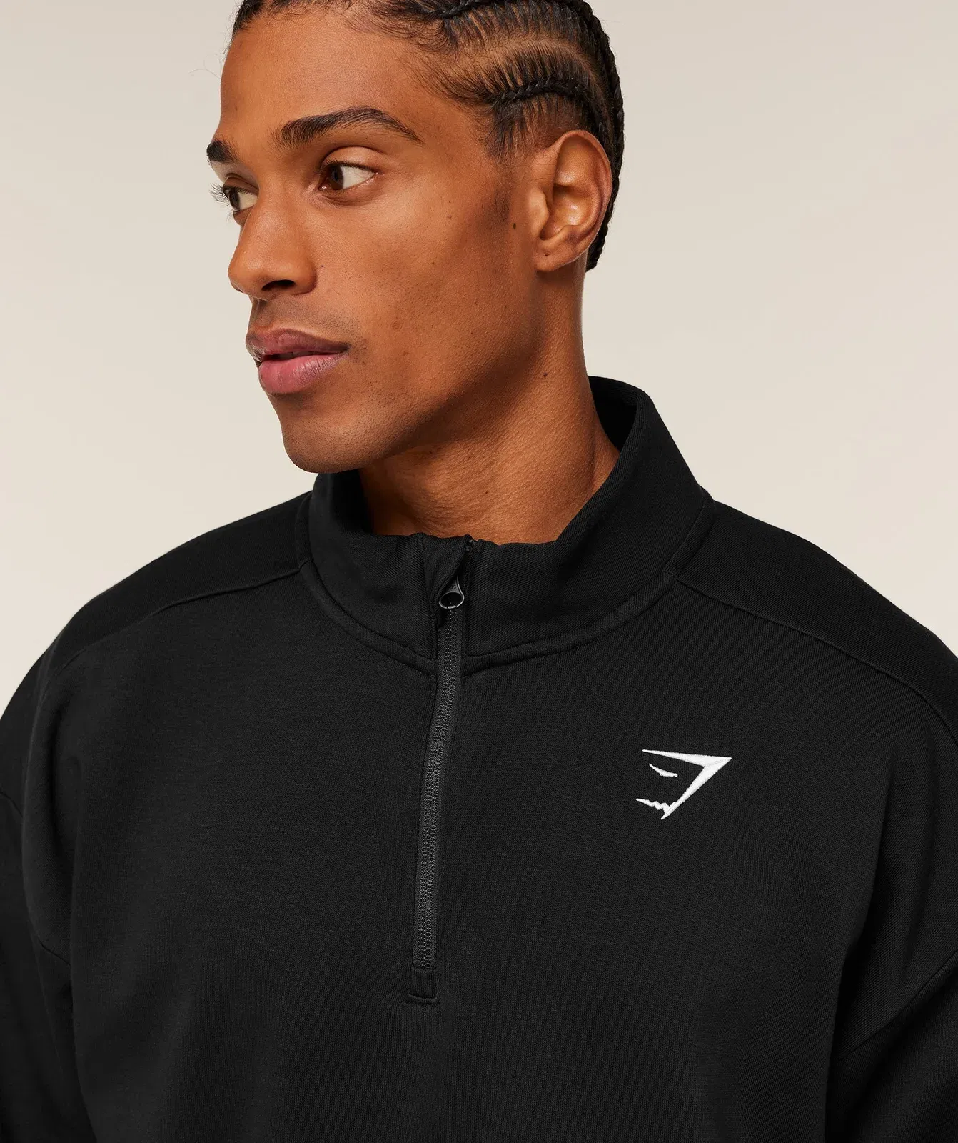 Gymshark Crest 1/4 Zip - GS Black