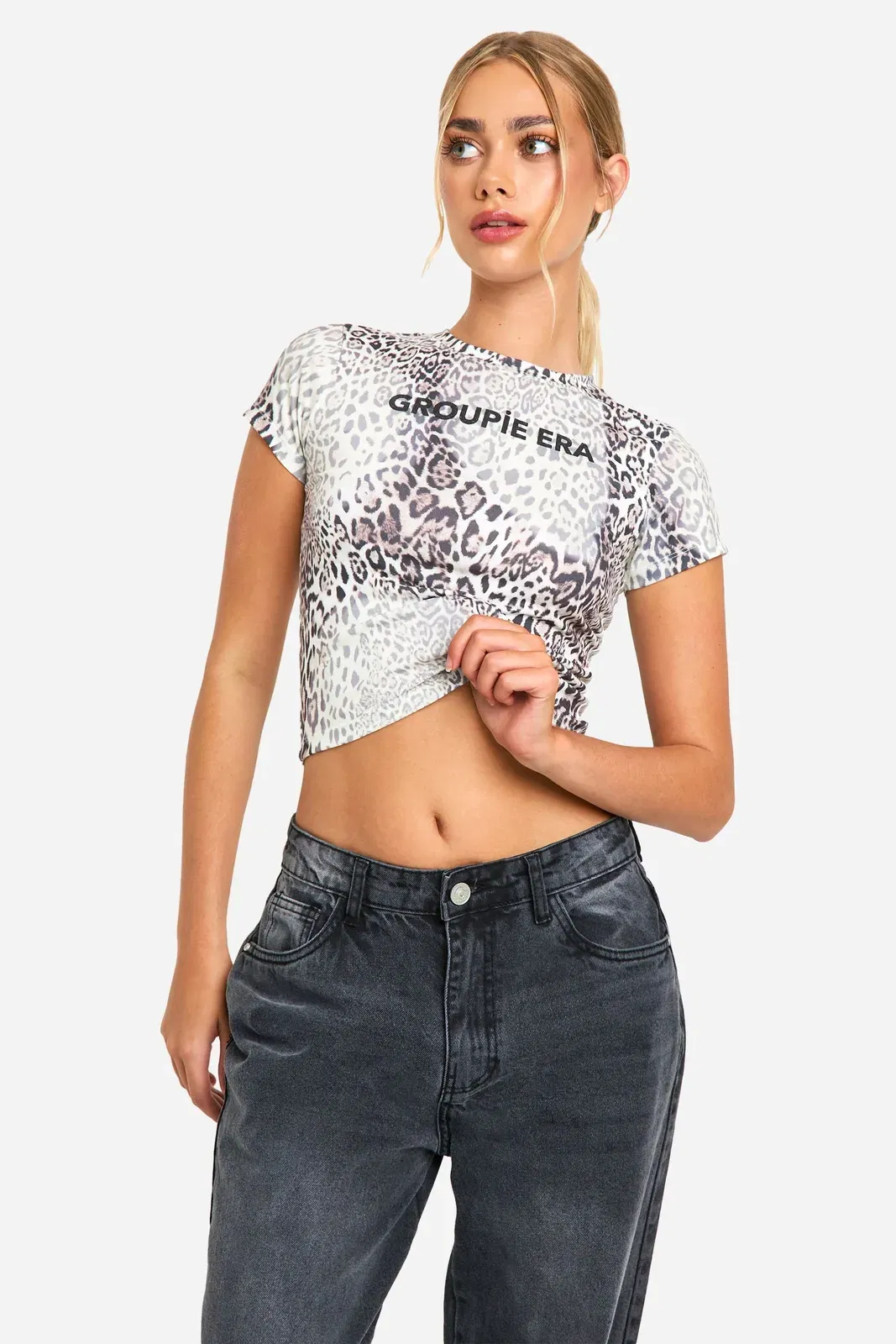 Groupie Era Leopard Print Ringer Baby T-Shirt