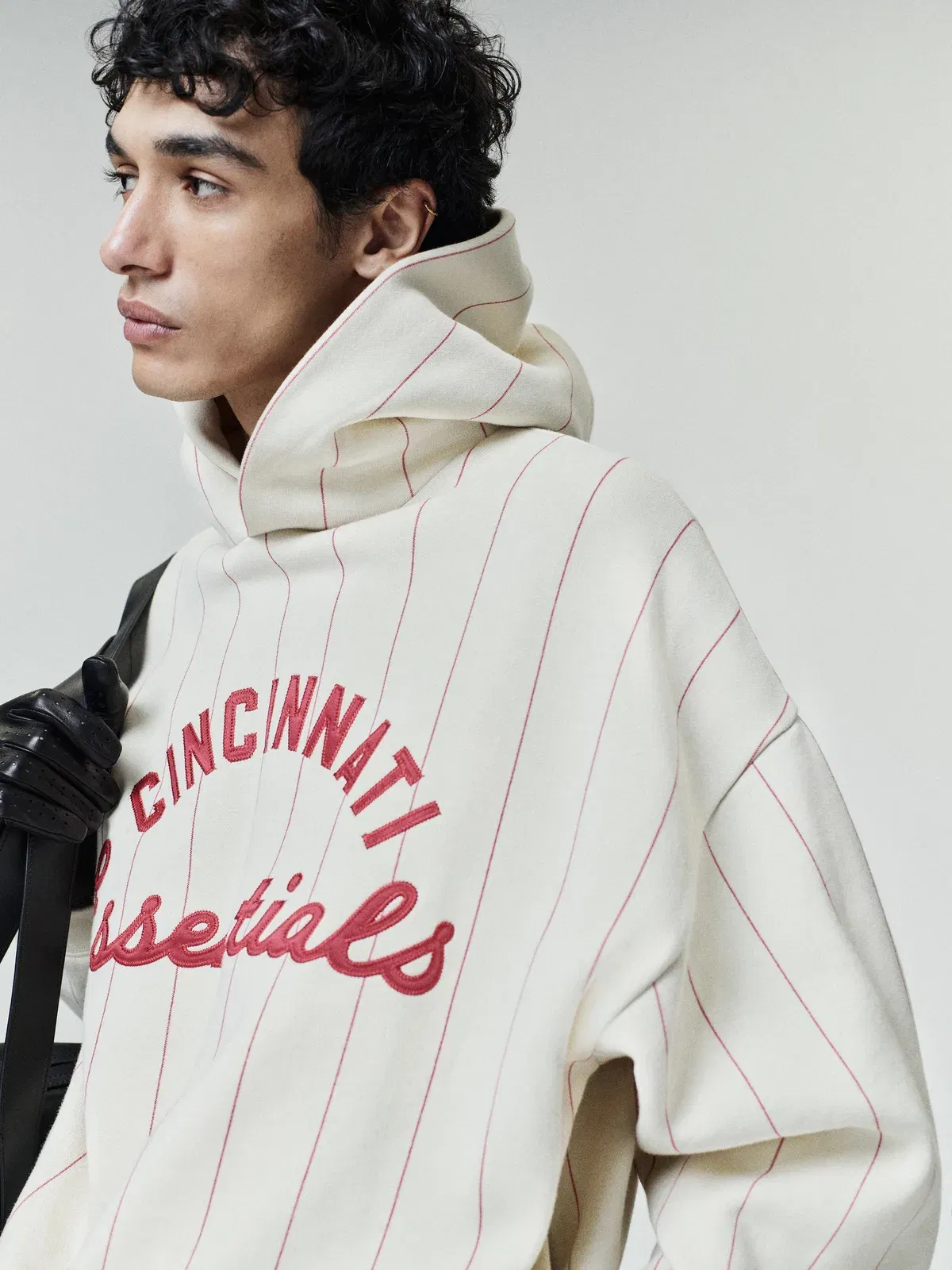 Essentials Reds Sport Hoodie Oat W Red Pinstripes