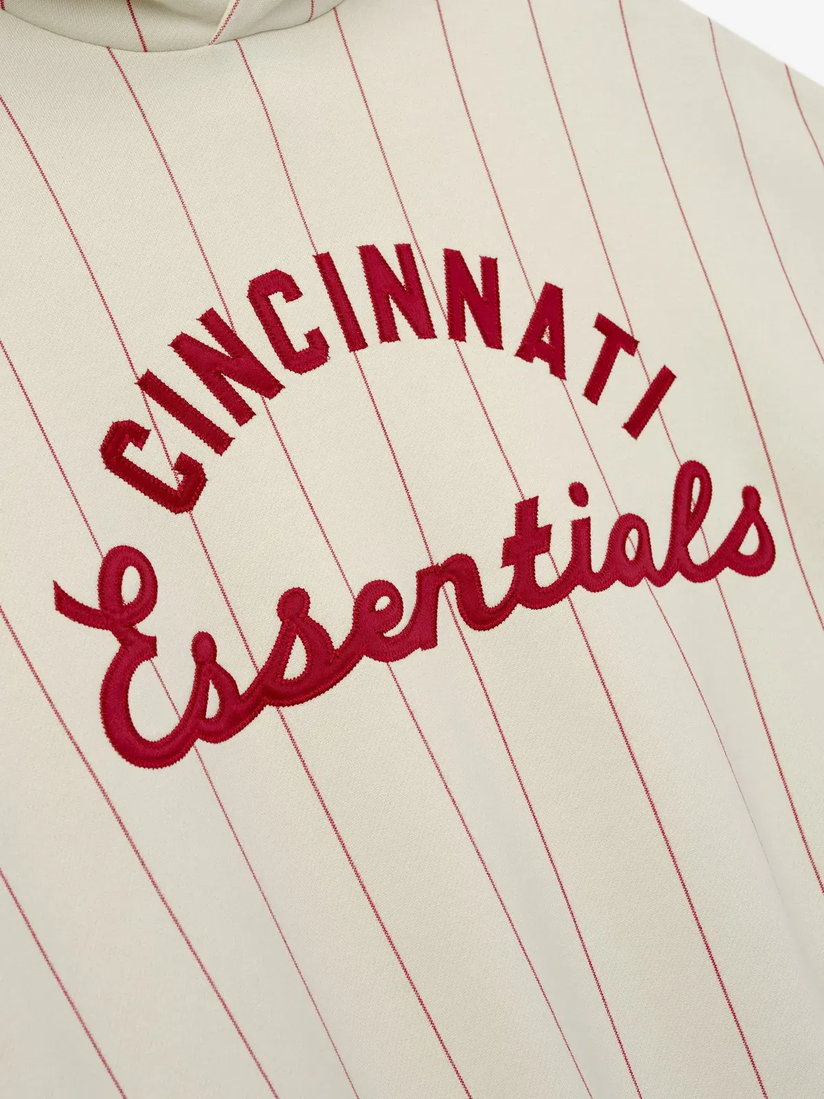 Essentials Reds Sport Hoodie Oat W Red Pinstripes