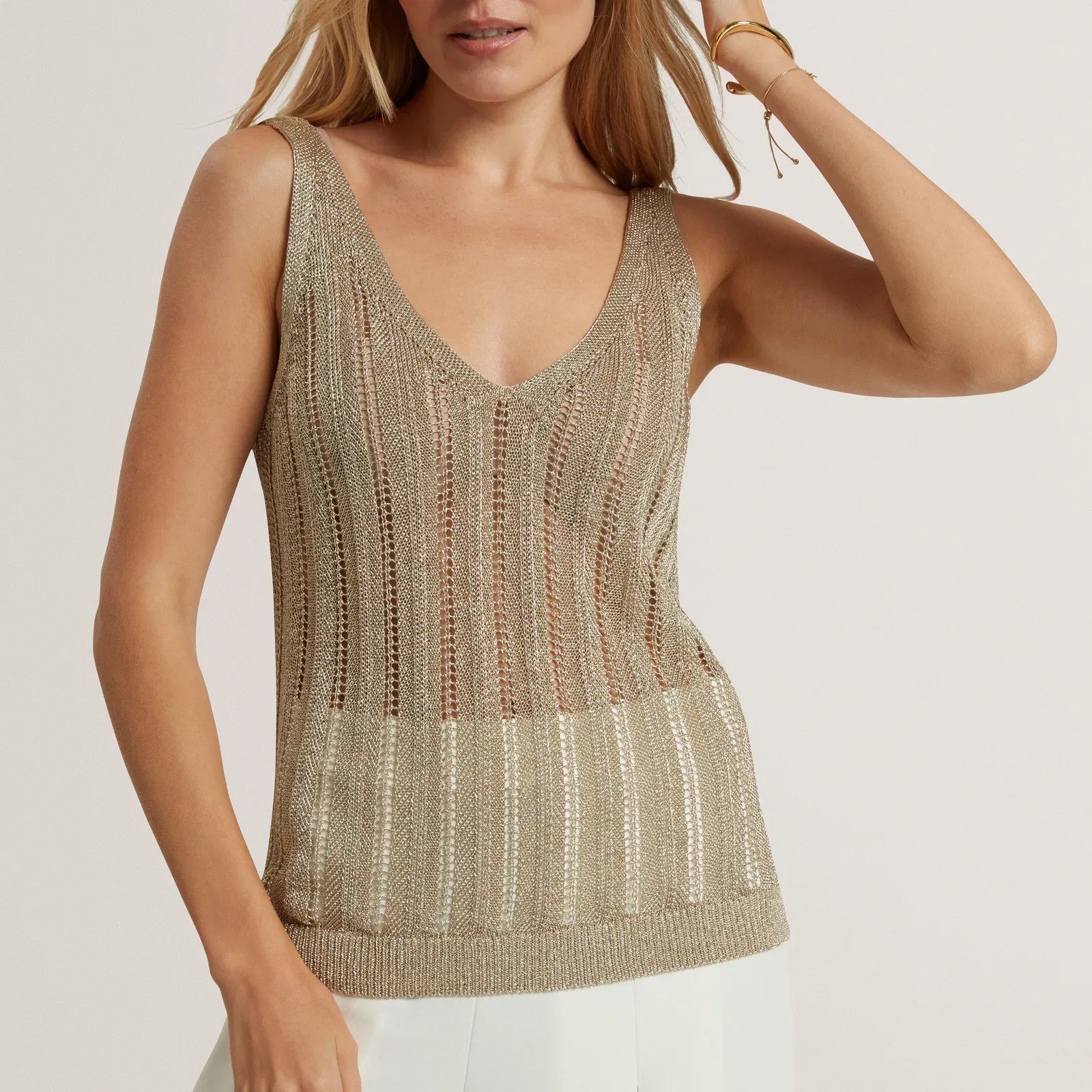 Ted Baker V Neck Knitted Tank Top