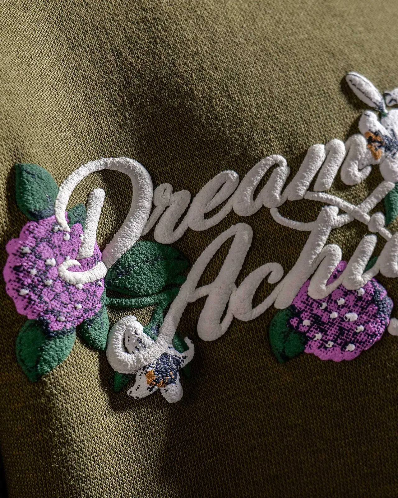 Dream Achieved - Olive Oversized Printed Hoodie