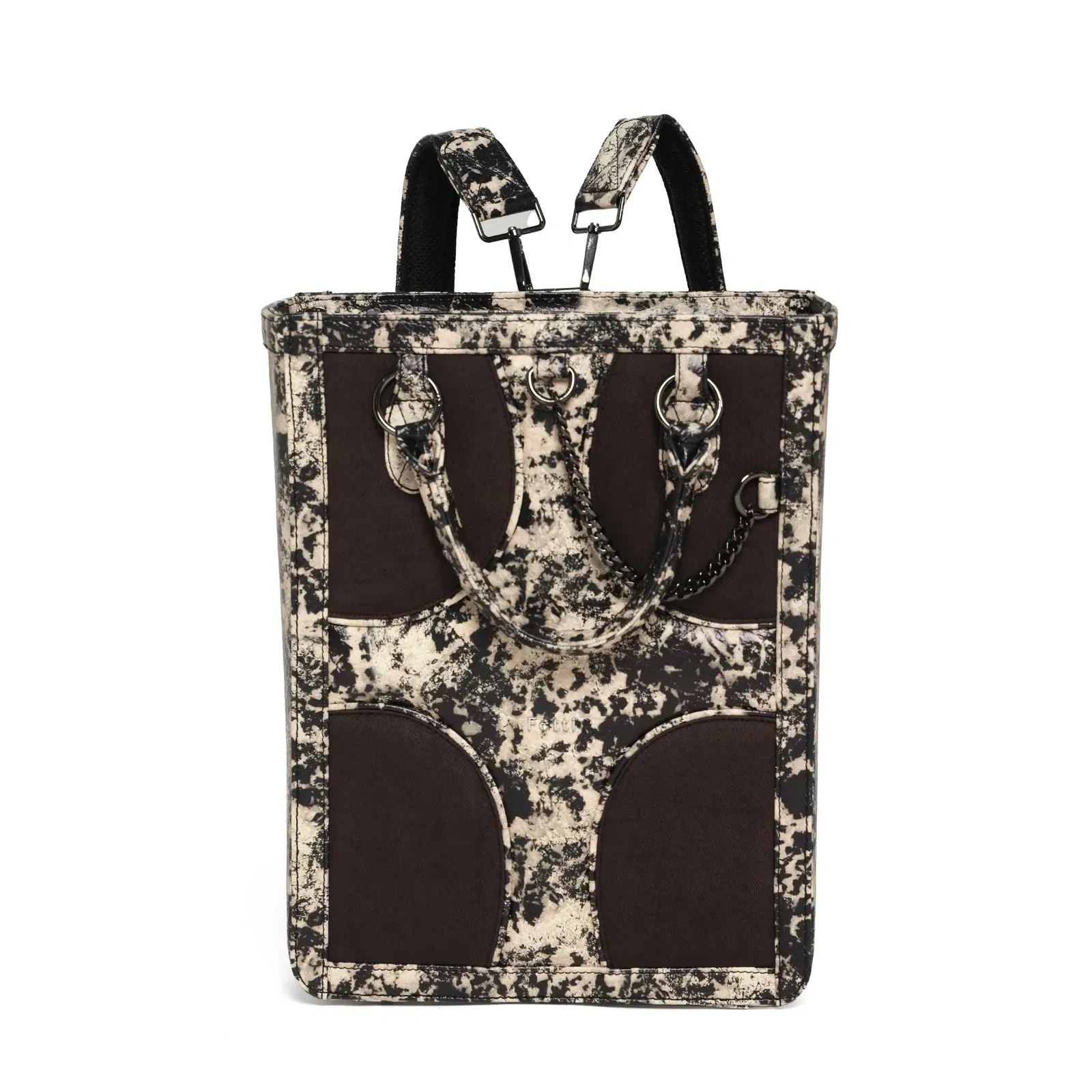 Muddled Shopper Tote/ Backpack- Rusted Grain