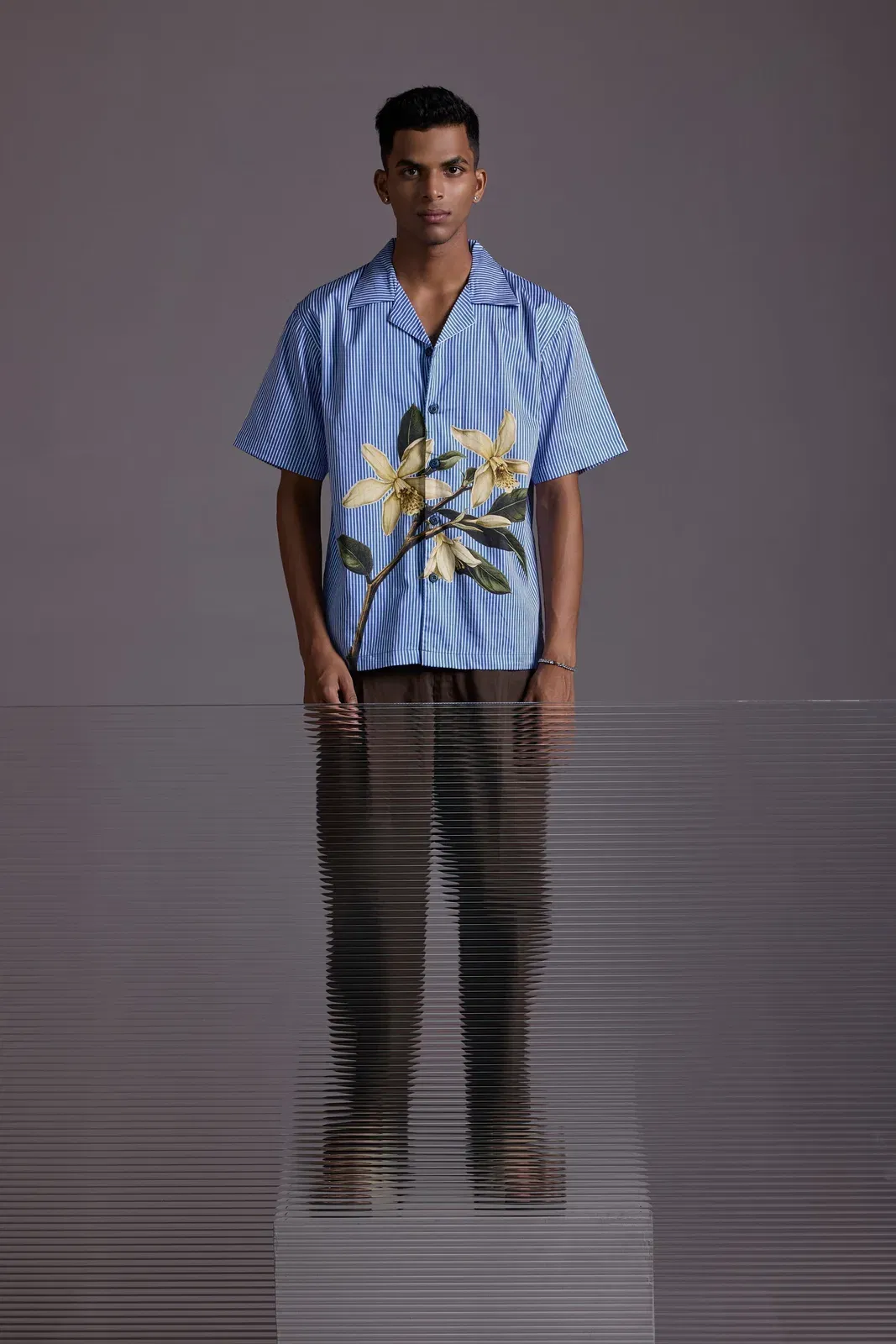 BLUE VANILLA FLORAL SHIRT