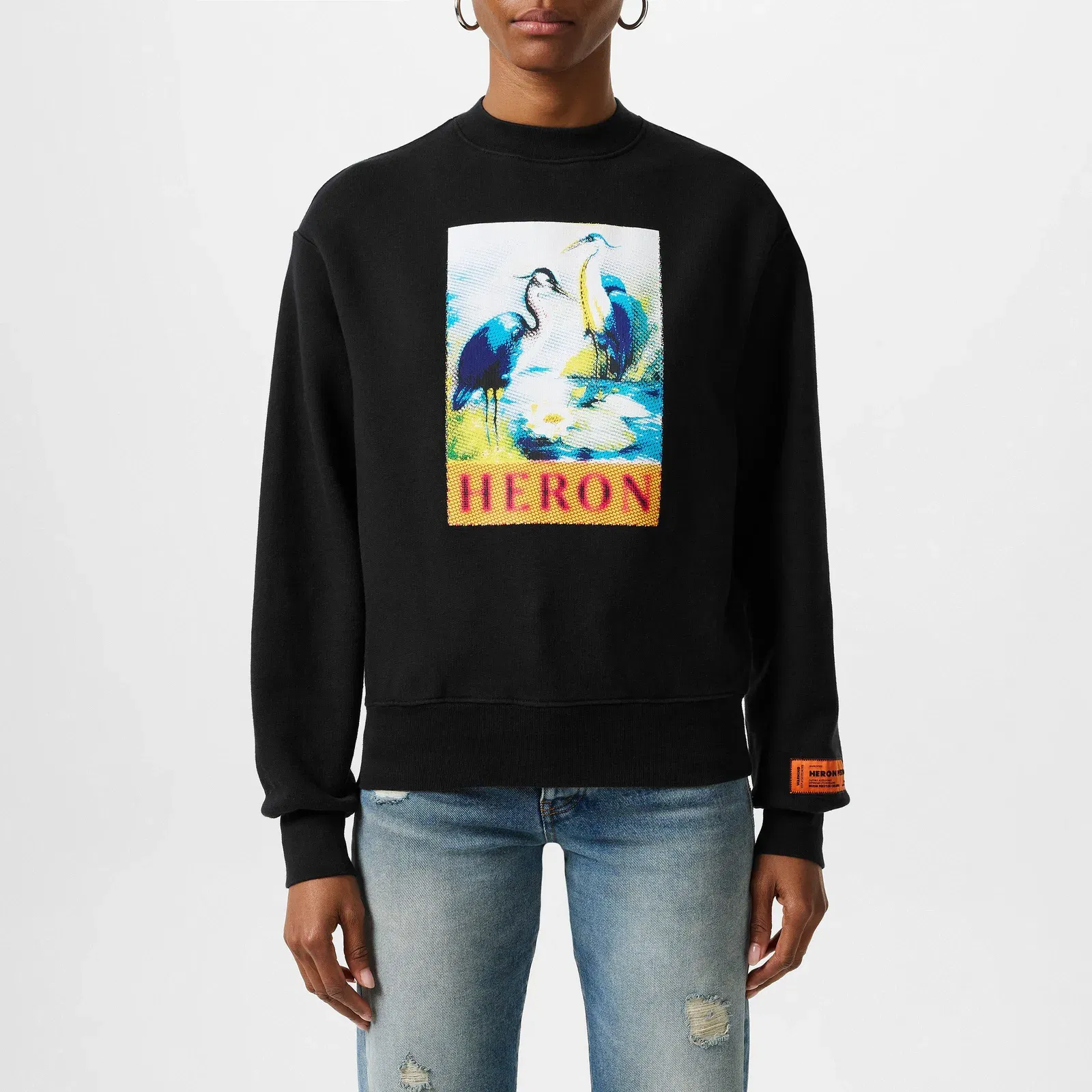 Halftone Graphic Crew Sweatshirt