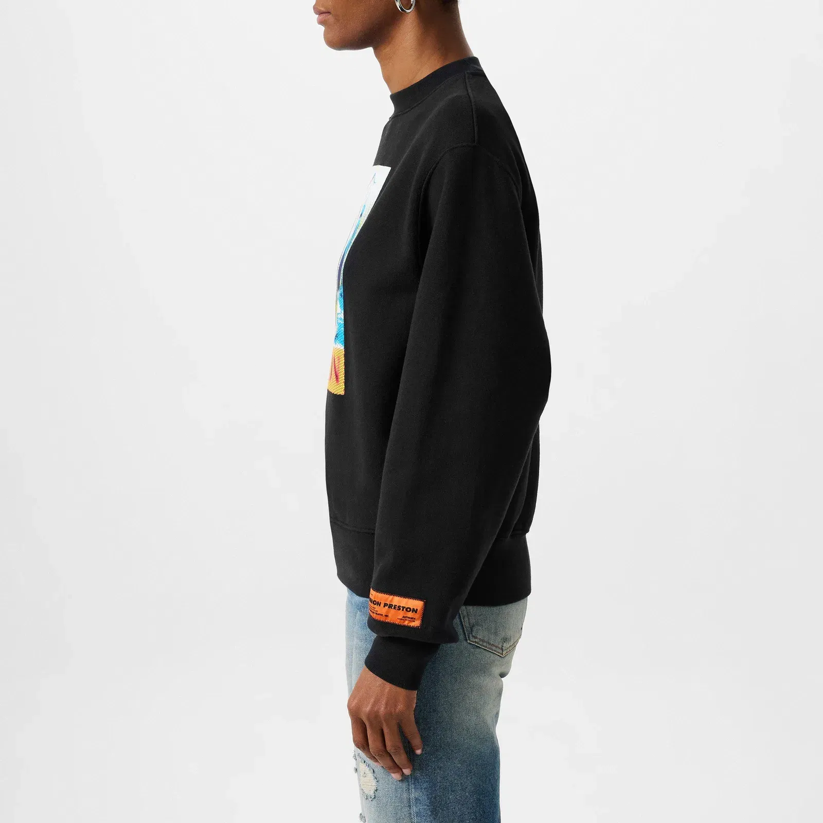 Halftone Graphic Crew Sweatshirt