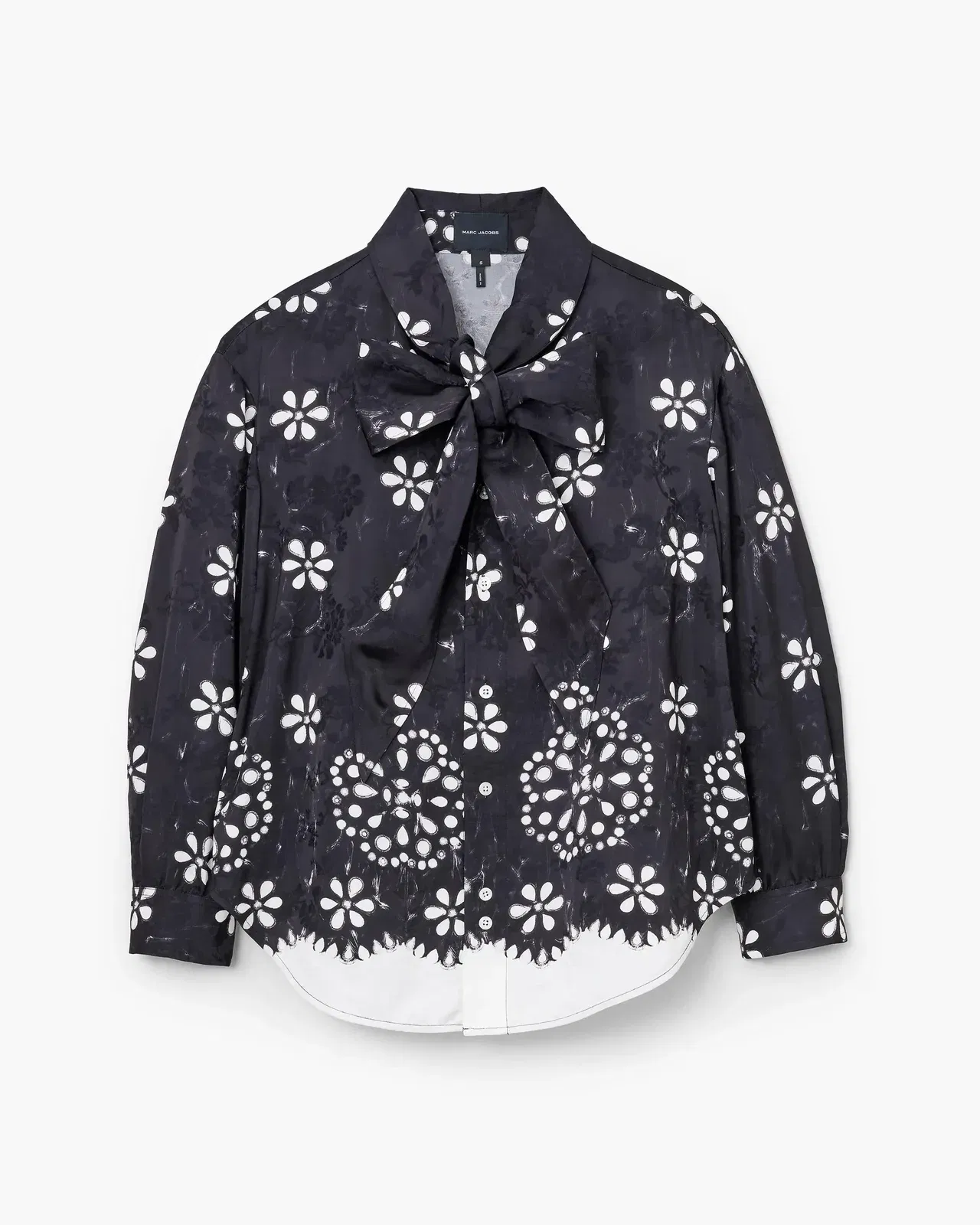 Trompe L'Oeil Eyelet Bow Blouse