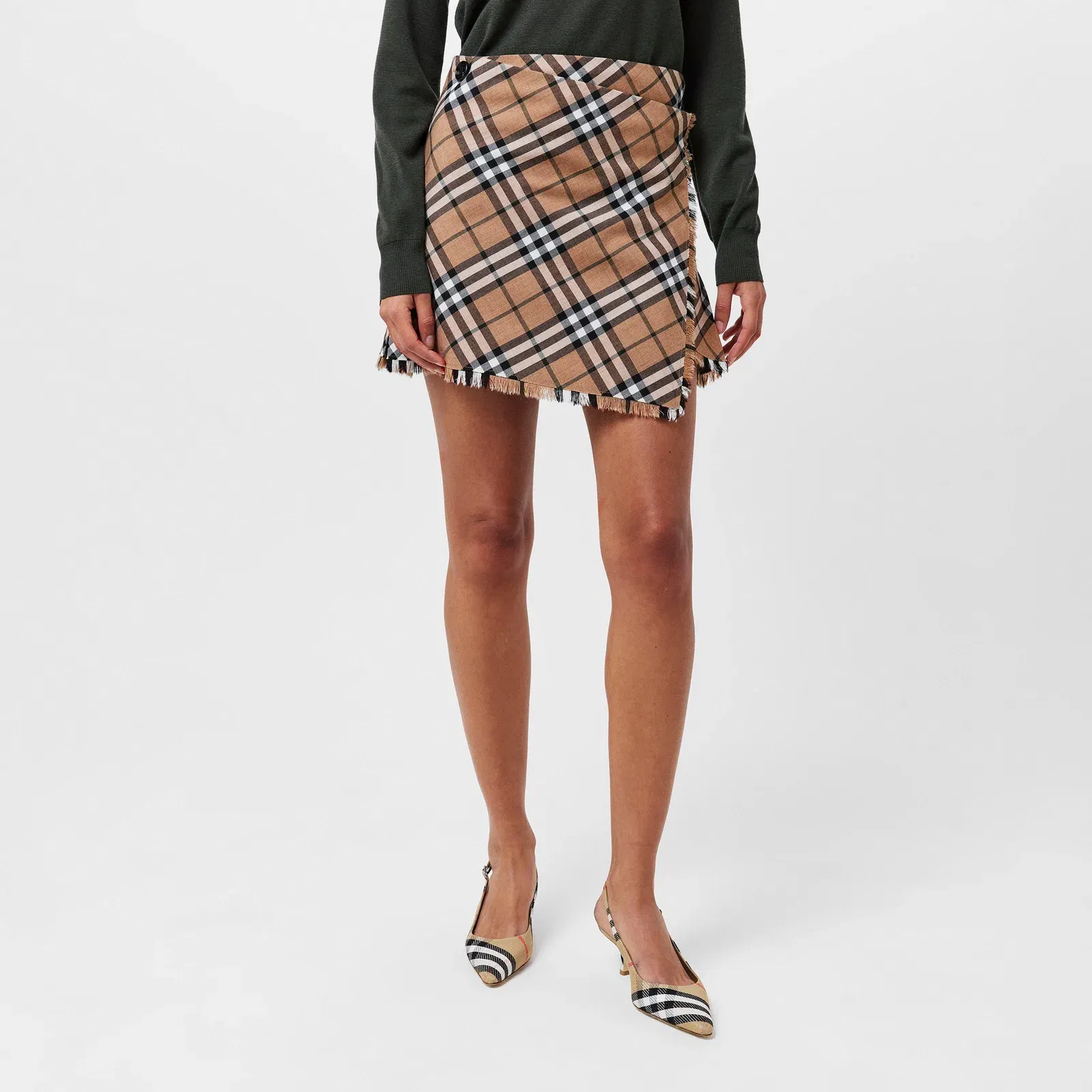 Check Wool Blend Mini Kilt