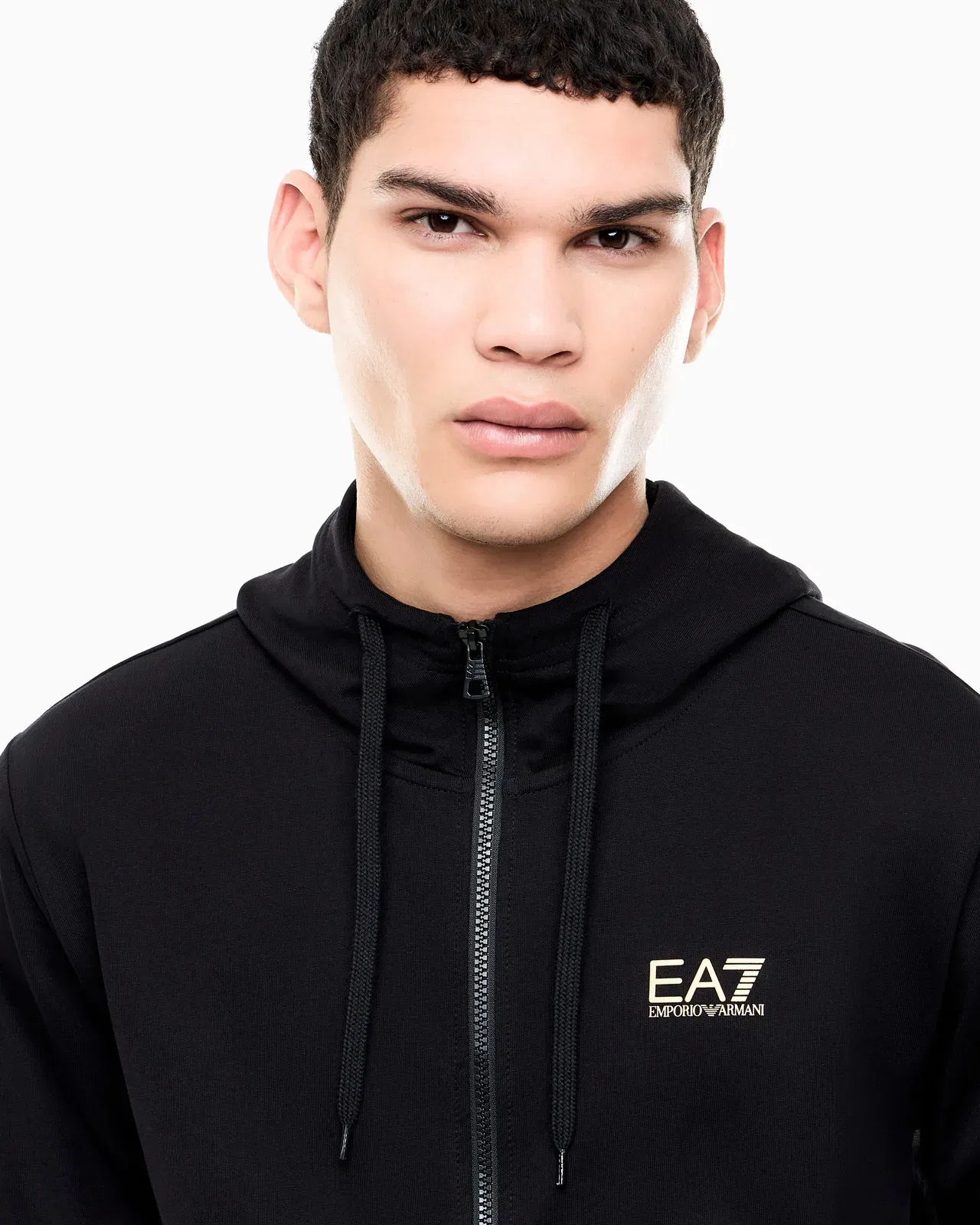 EA7 Cotton two-piece suit with a zip hoodie Core Identity