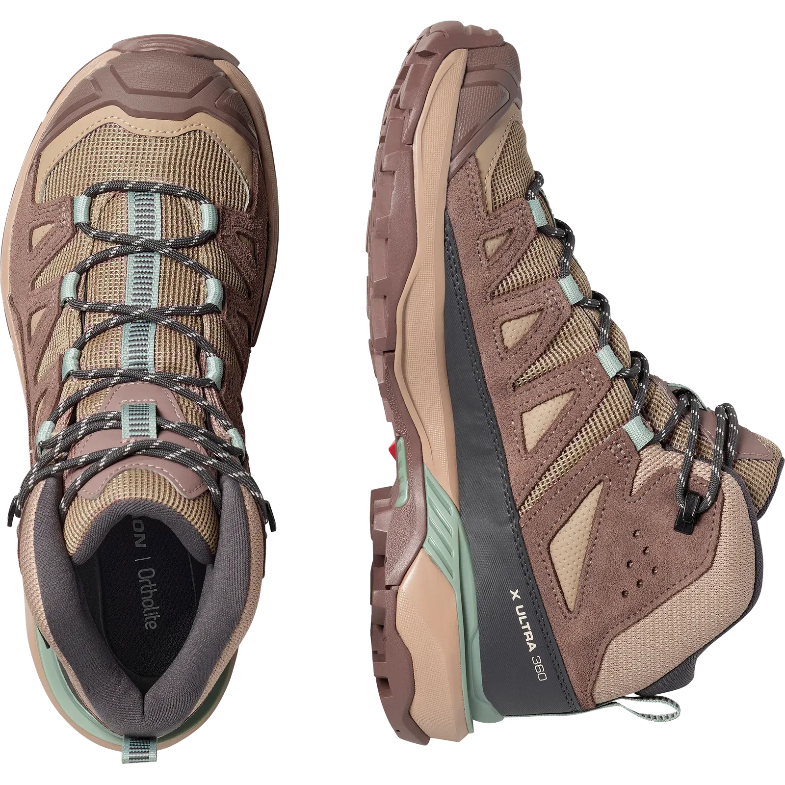 Salomon X Ultra 360 Leather Mid Gore-Tex Hiking & Backpacking Shoes Womens Desert Tan