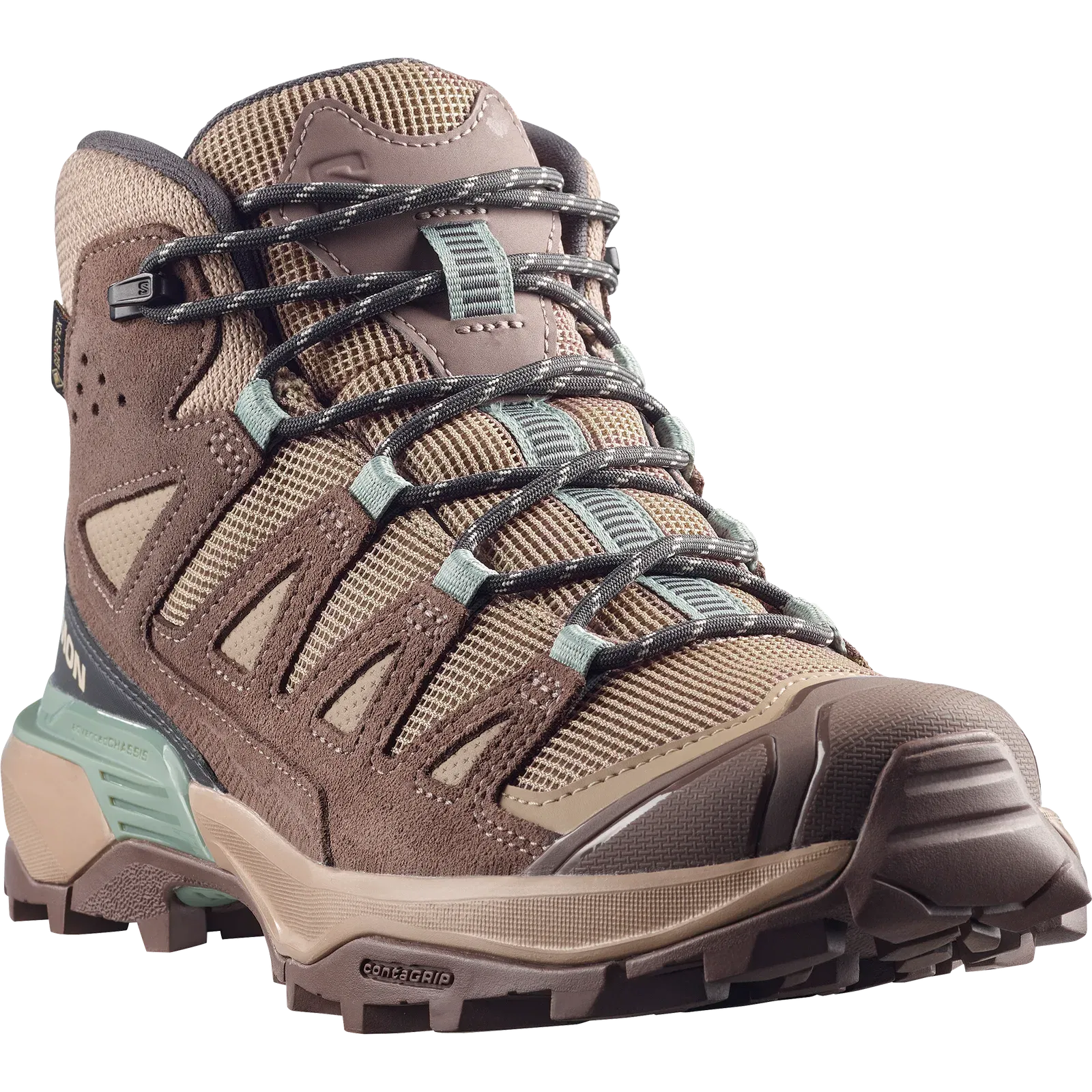 Salomon X Ultra 360 Leather Mid Gore-Tex Hiking & Backpacking Shoes Womens Desert Tan
