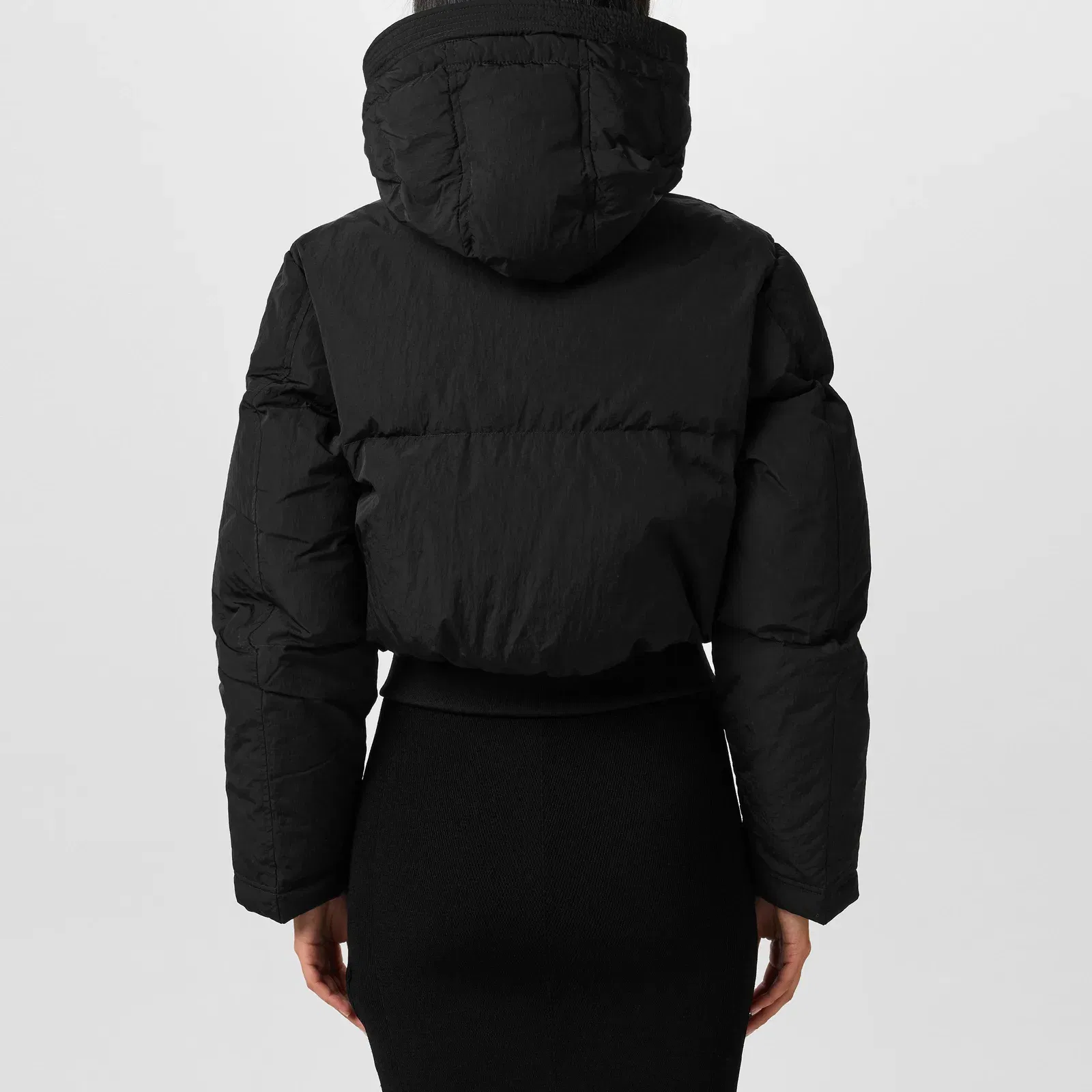 Hooded Cropped Long Sleeve Short Puffer Jacket