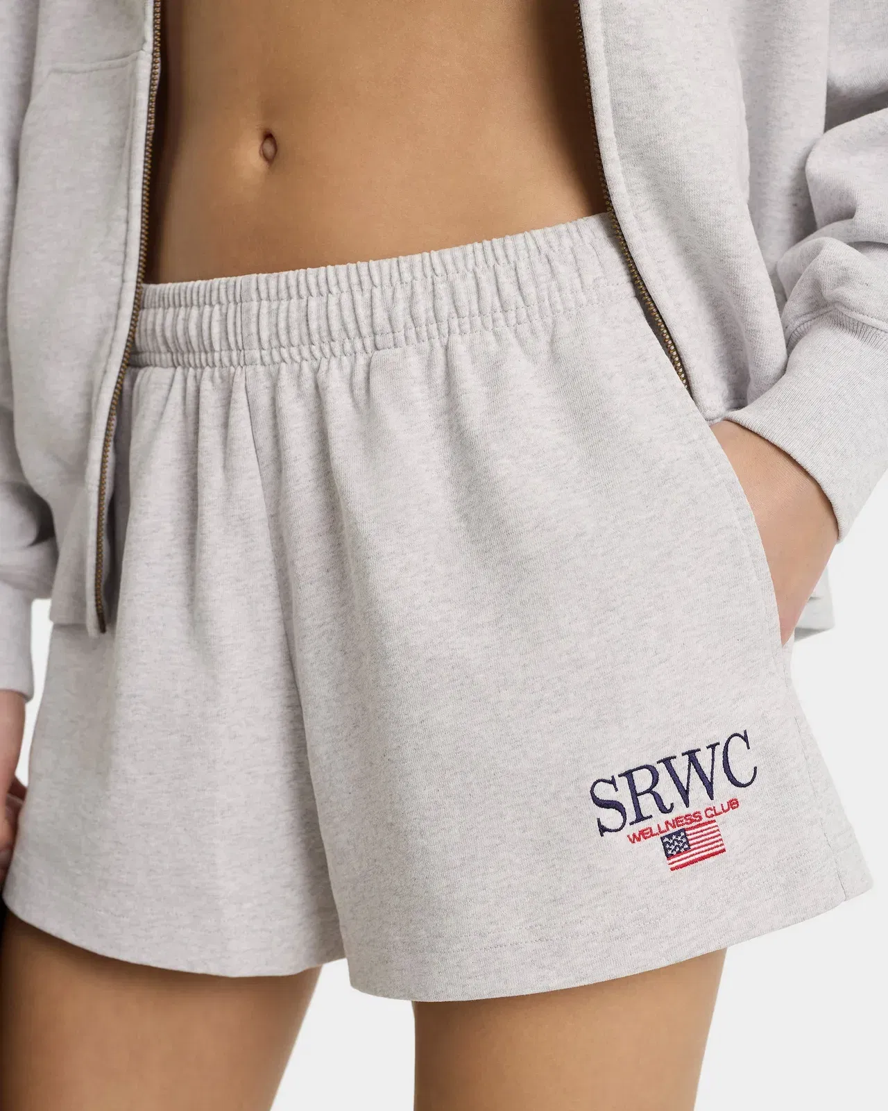 Nautical Embroidered Disco Short - Heather Gray