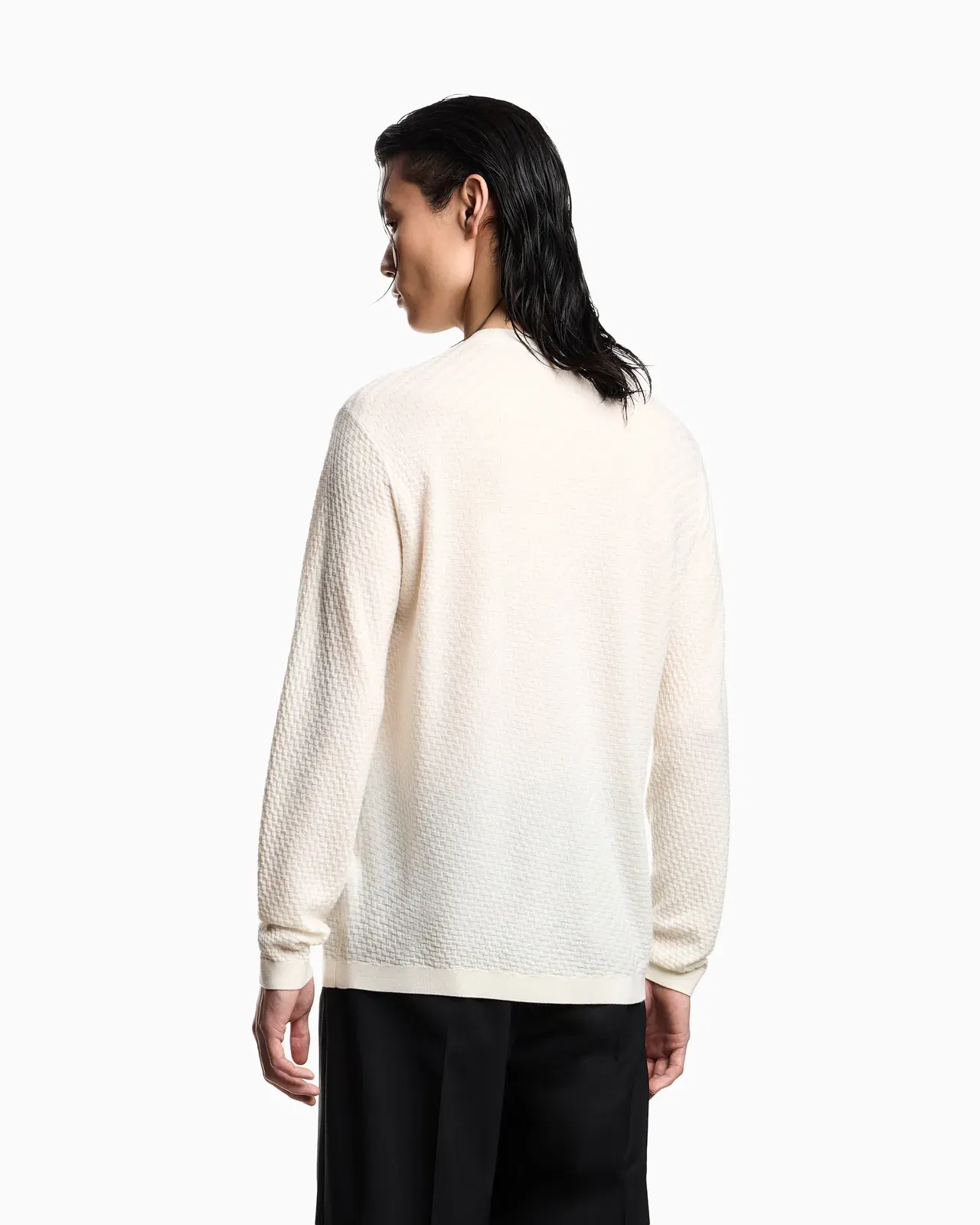 Emporio Armani Virgin-wool jumper with a check motif