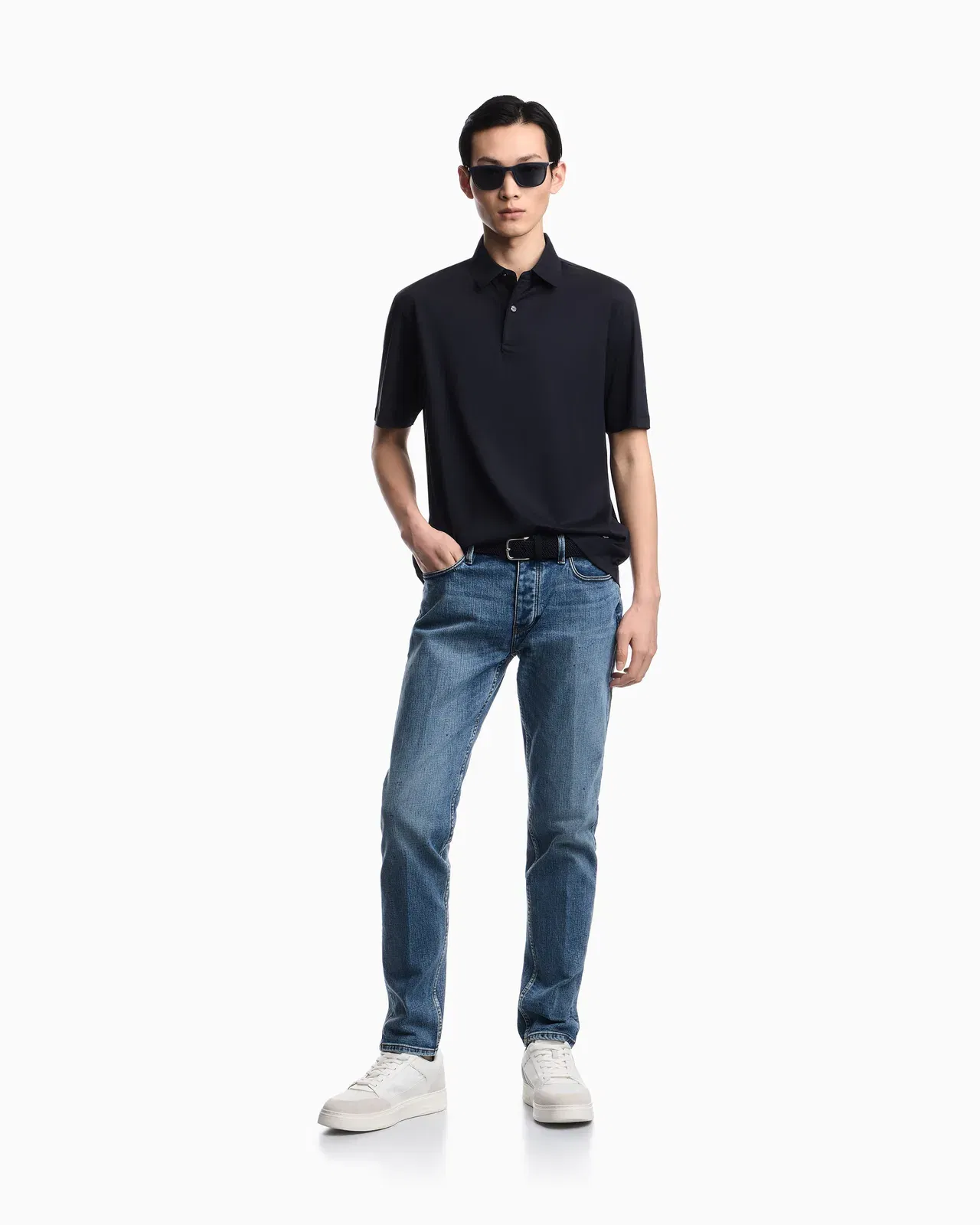Emporio Armani Loose-fit, lightweight jersey polo shirt