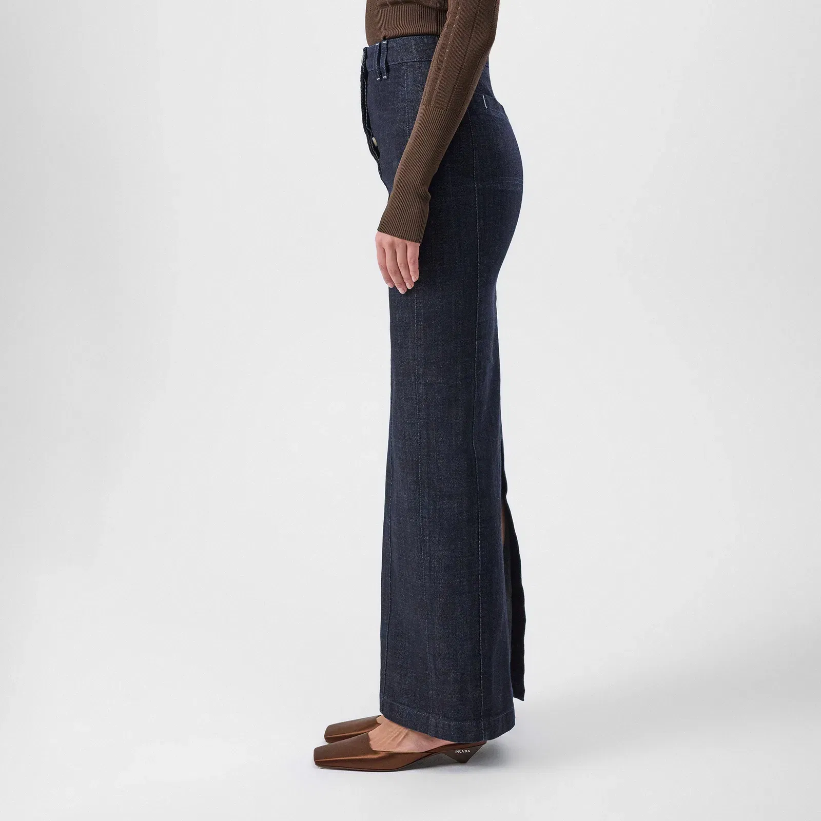 Denim Crayon Maxi Skirt