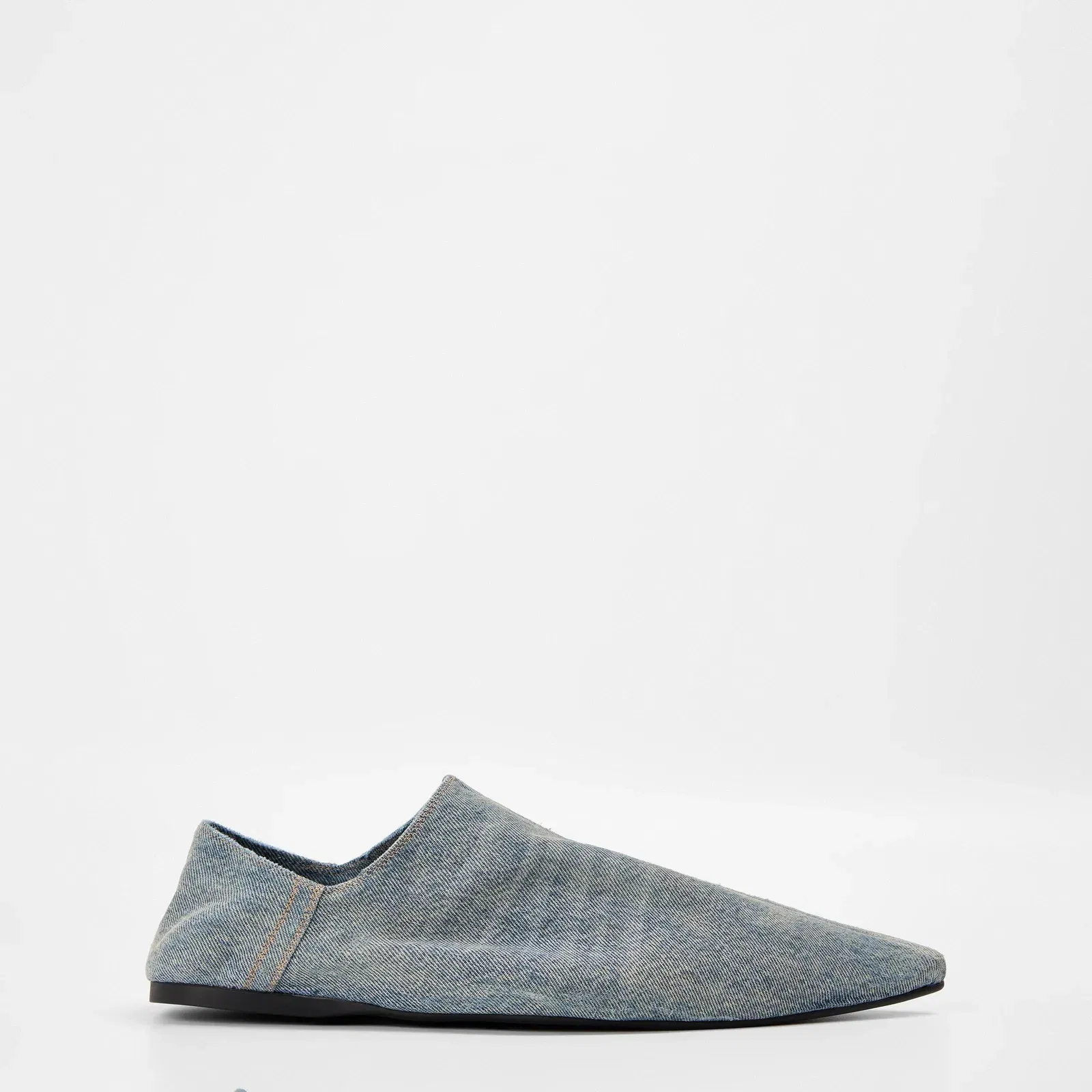 Pointed Denim Mules