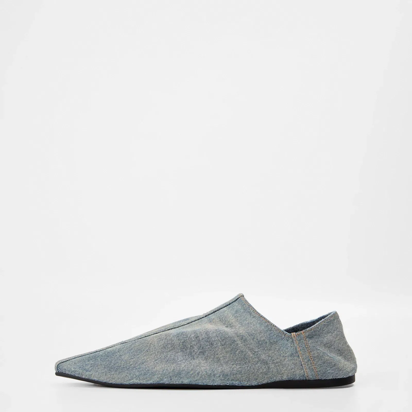 Pointed Denim Mules