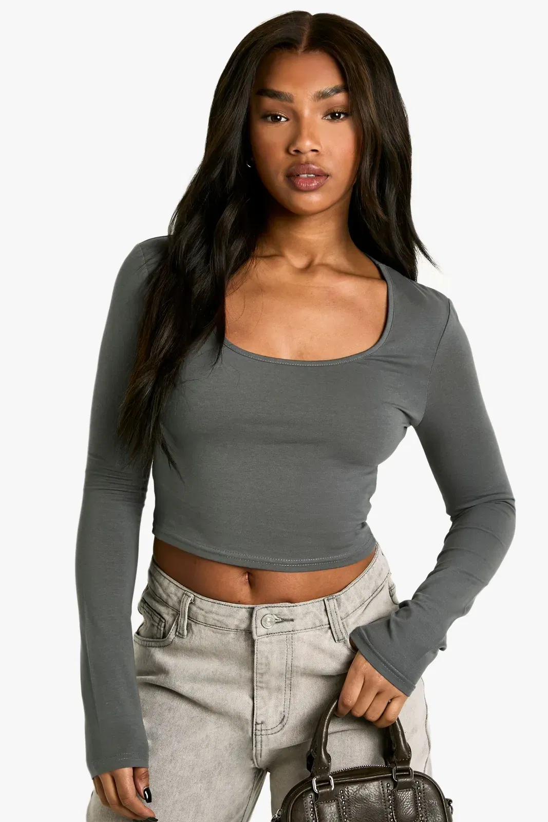 Basic Scoop Neck Long Sleeve Top