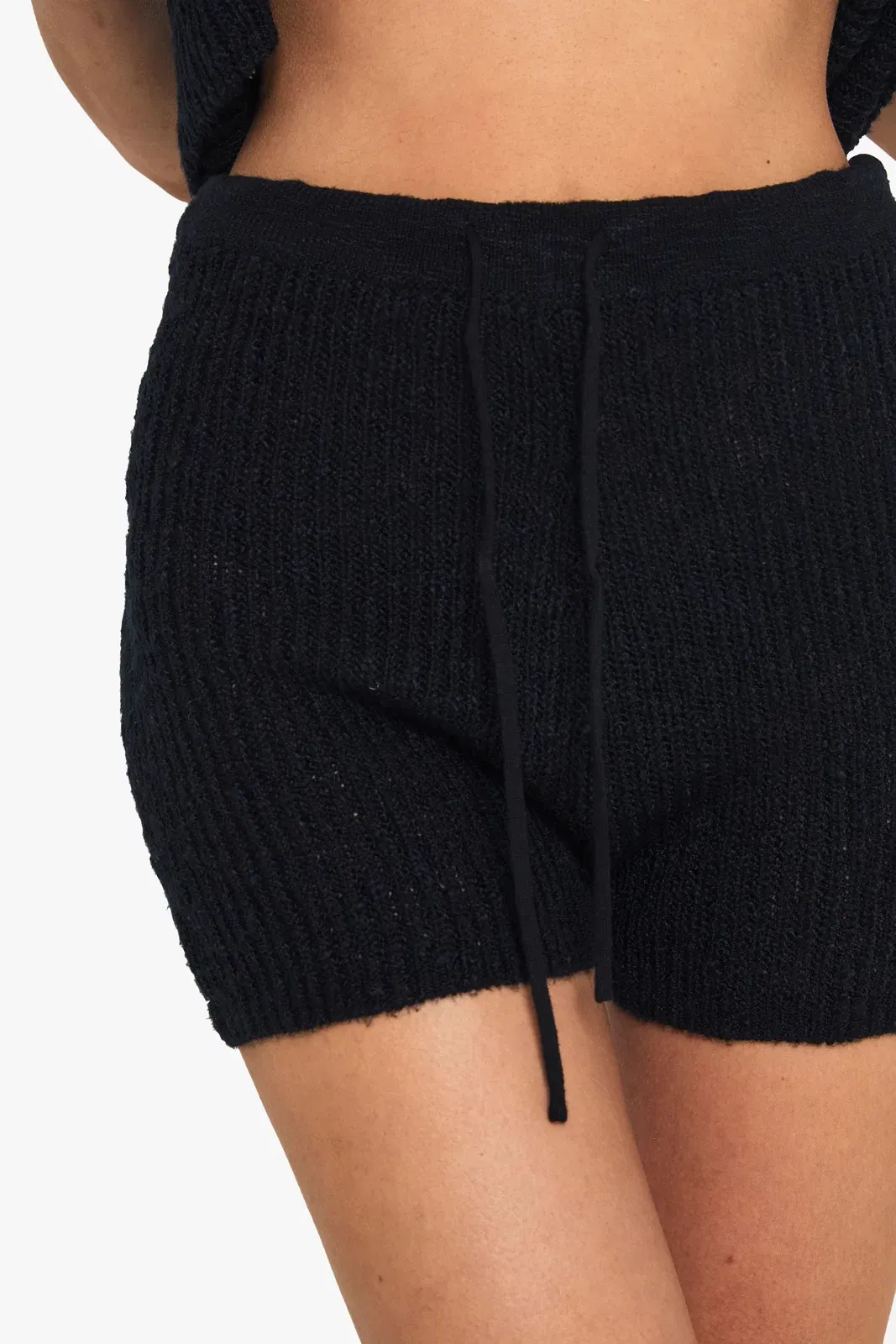 Tie Waist Knitted Crochet Short