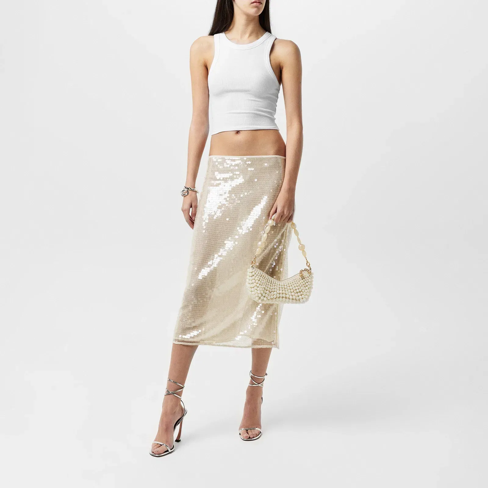 Sequinned Midi Skirt