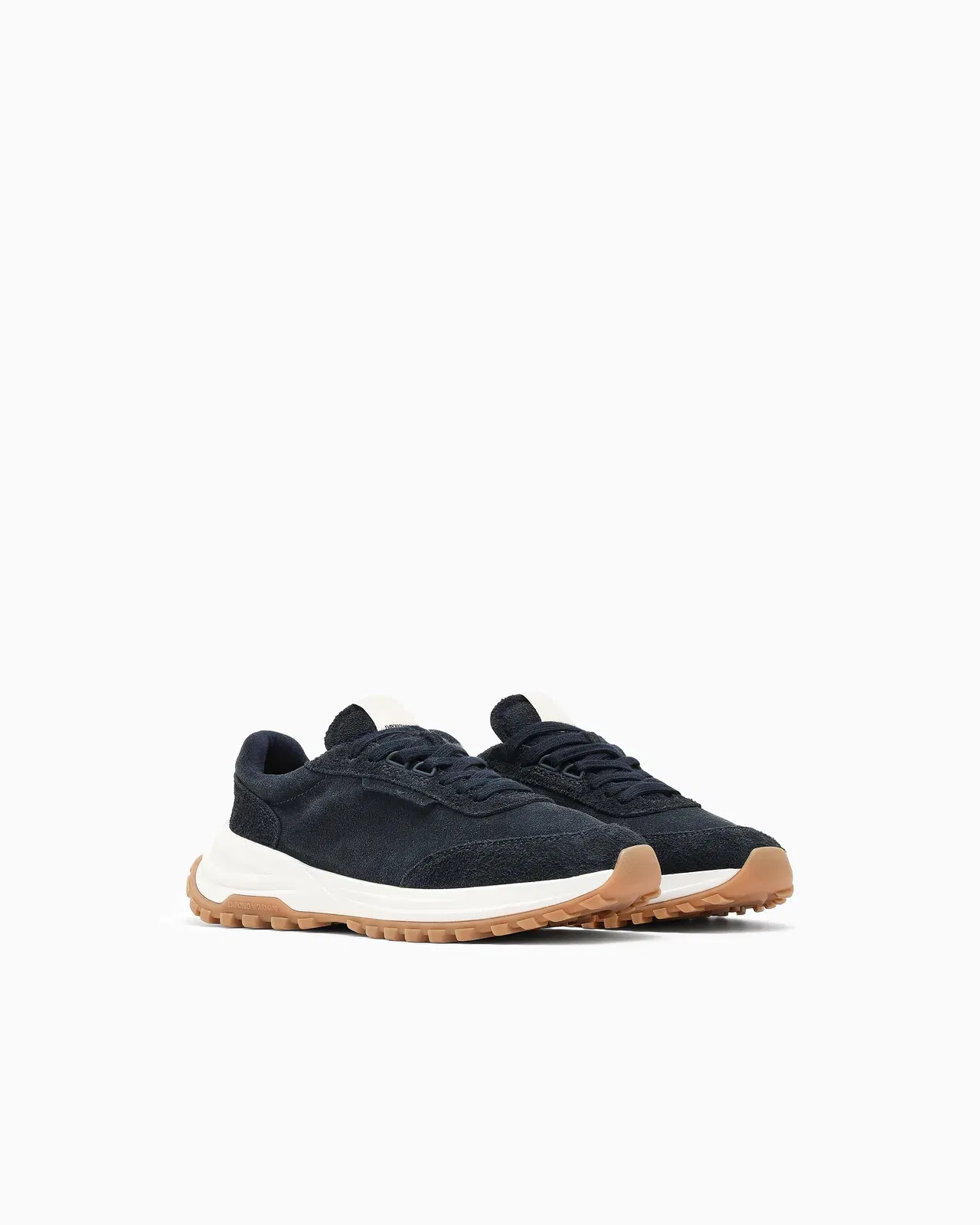Emporio Armani Eagle Club Capsule Collection Suede Sneakers Navy Blue