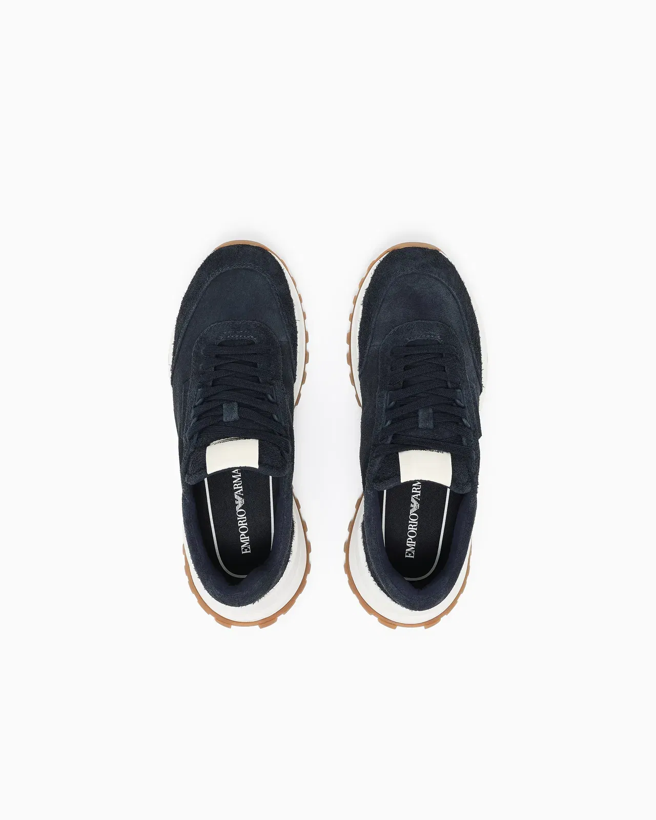 Emporio Armani Eagle Club Capsule Collection Suede Sneakers Navy Blue