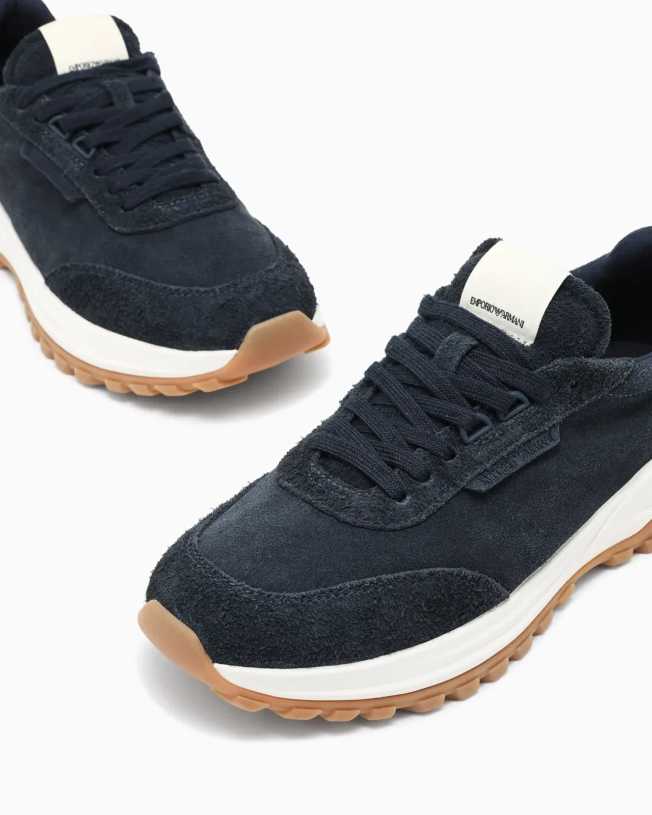 Emporio Armani Eagle Club Capsule Collection Suede Sneakers Navy Blue