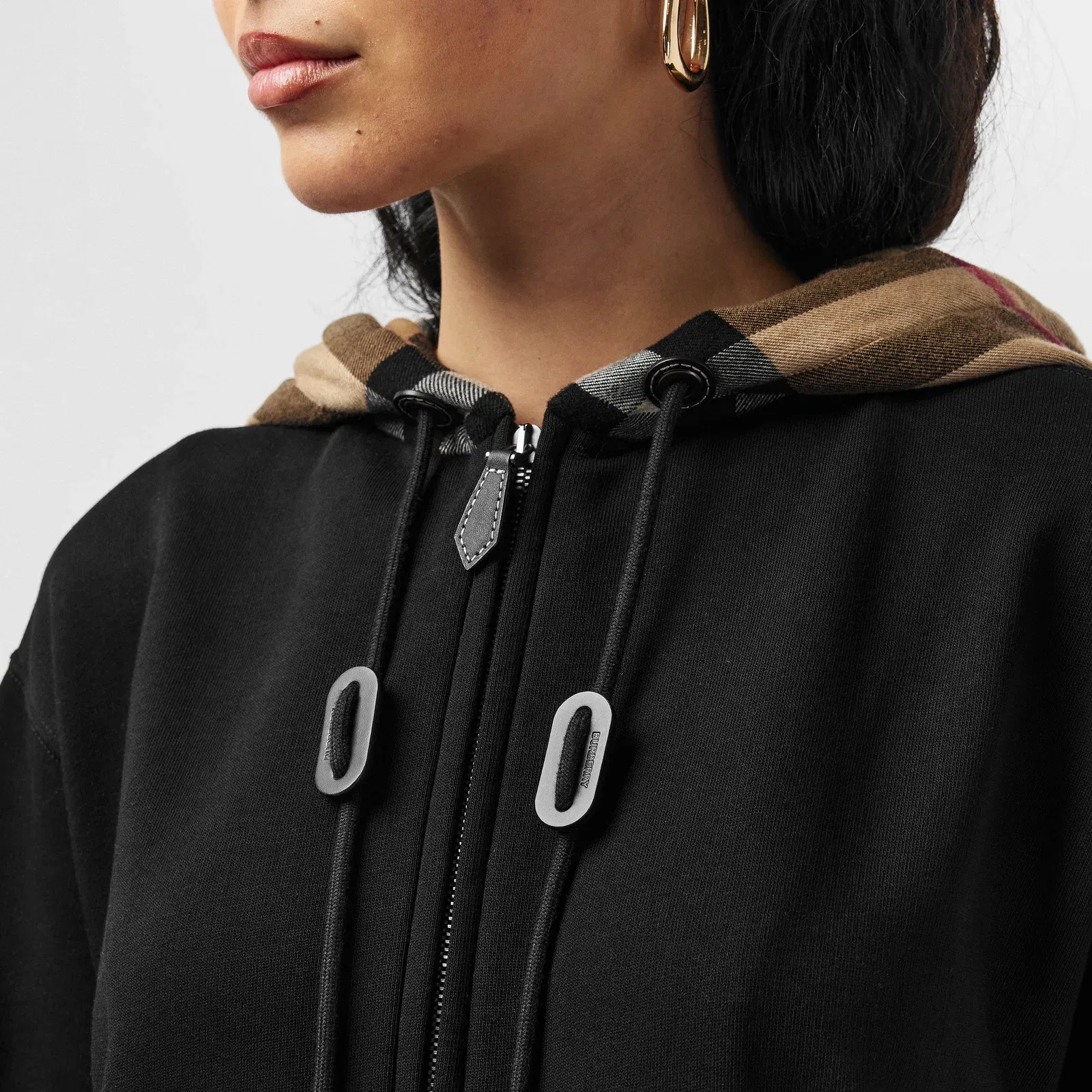 Cotton Melodie Check Oth Hoodie