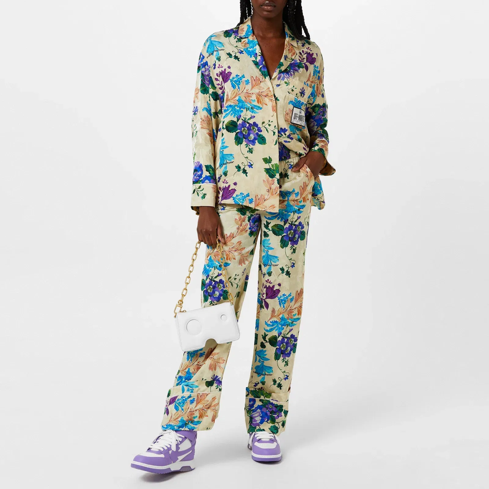 Pyjama Floral Viscose Long Sleeve Shirt