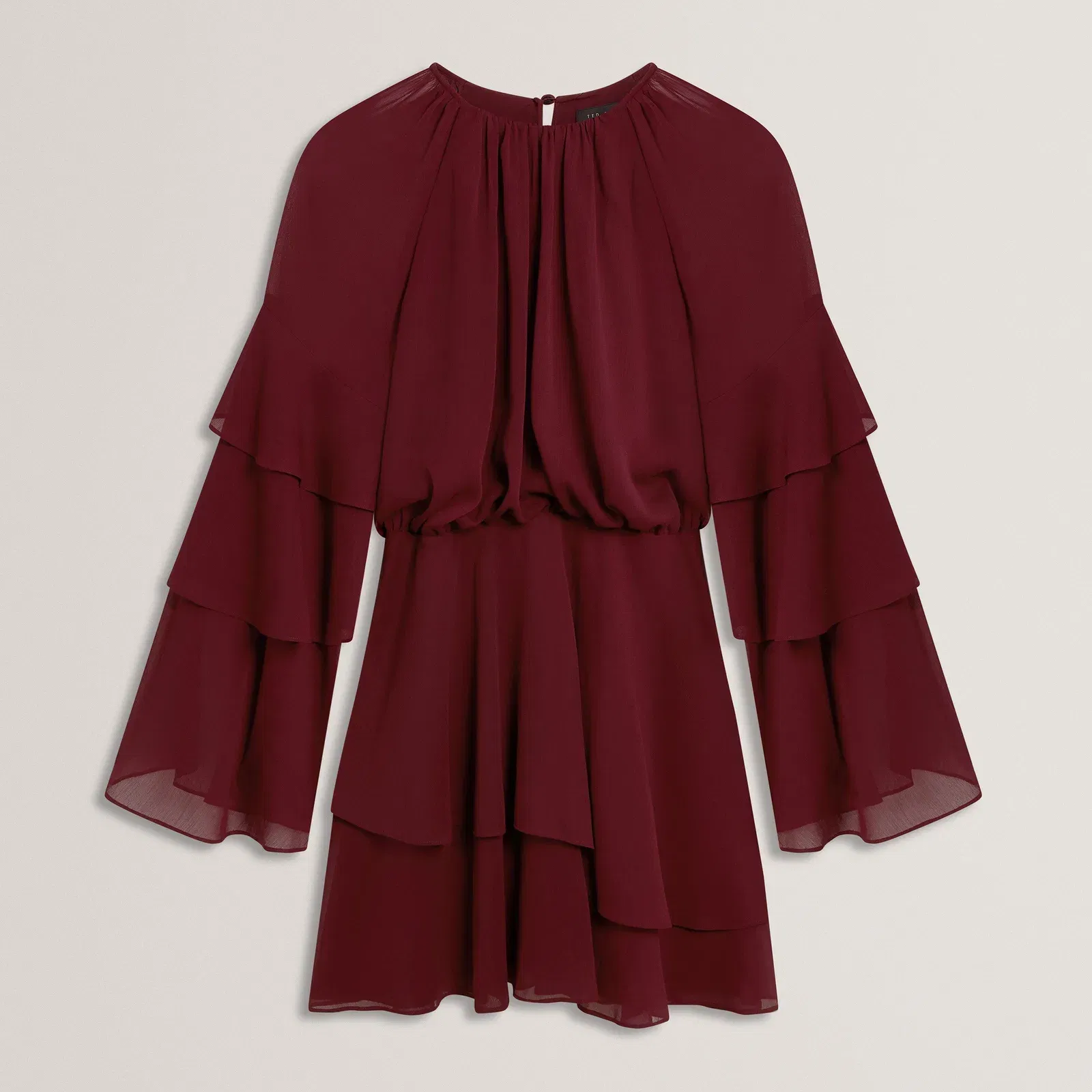 Ted Baker Frill Trim Long Sleeve Mini Dress
