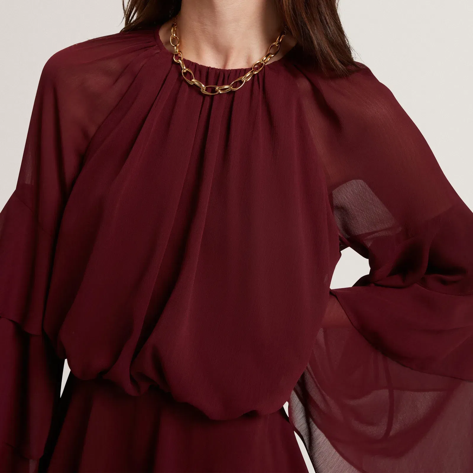 Ted Baker Frill Trim Long Sleeve Mini Dress